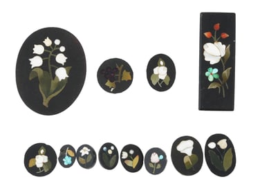 VINTAGE ITALIAN MINIATURE PIETRA DURA PLAQUES