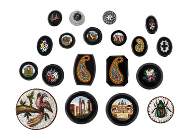 ANTIQUE ITALIAN MINIATURE MICRO MOSAIC PLAQUES