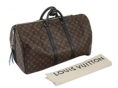 NEW MONOGRAM MACASSAR KEEPALL BANDOULIERE 55 BAG