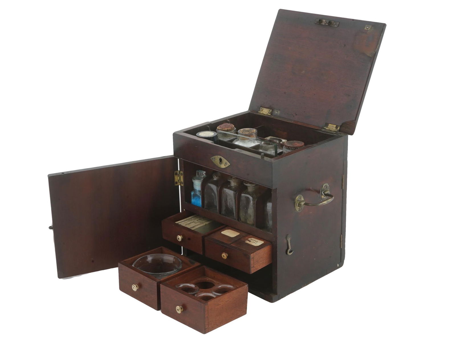 ANTIQUE 18TH C ENGLISH MAHOGANY APOTHECARY BOX (1 of 10)