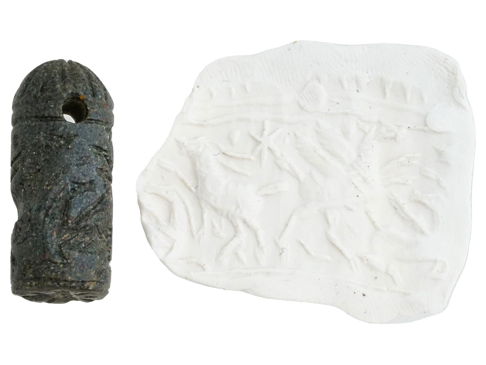 ANCIENT 800 BC NEAR EASTERN BASALT CYLINDER SEAL (1 of 5)