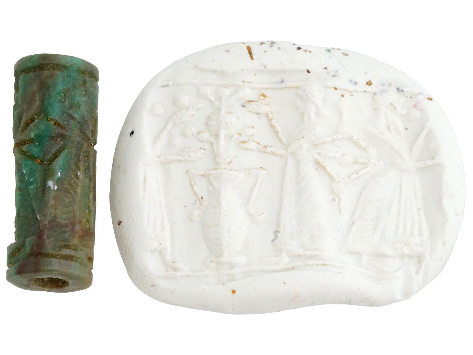 ANCIENT 800 BC NEAR EASTERN JADE CYLINDER SEAL (1 of 4)