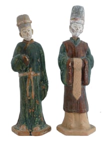 ANTIQUE CHINESE MING SANCAI POTTERY FIGURES