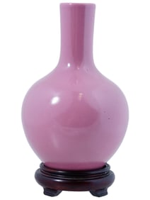 ANTIQUE CHINESE QING PURPLE GLAZED PORCELAIN VASE