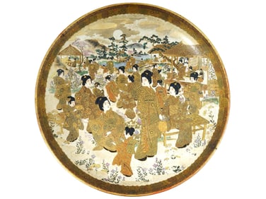 ANTIQUE JAPANESE SHIMAZU SATSUMA POTTERY CHARGER