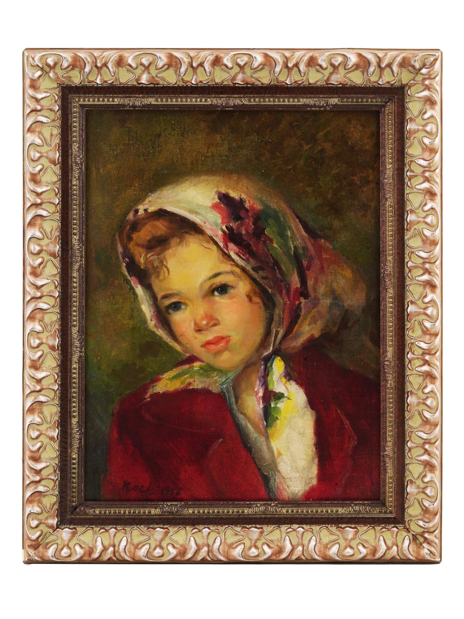 AMERICAN GIRL PORTRAIT OIL PAINTING BY JOHN KOCH (1 of 5)