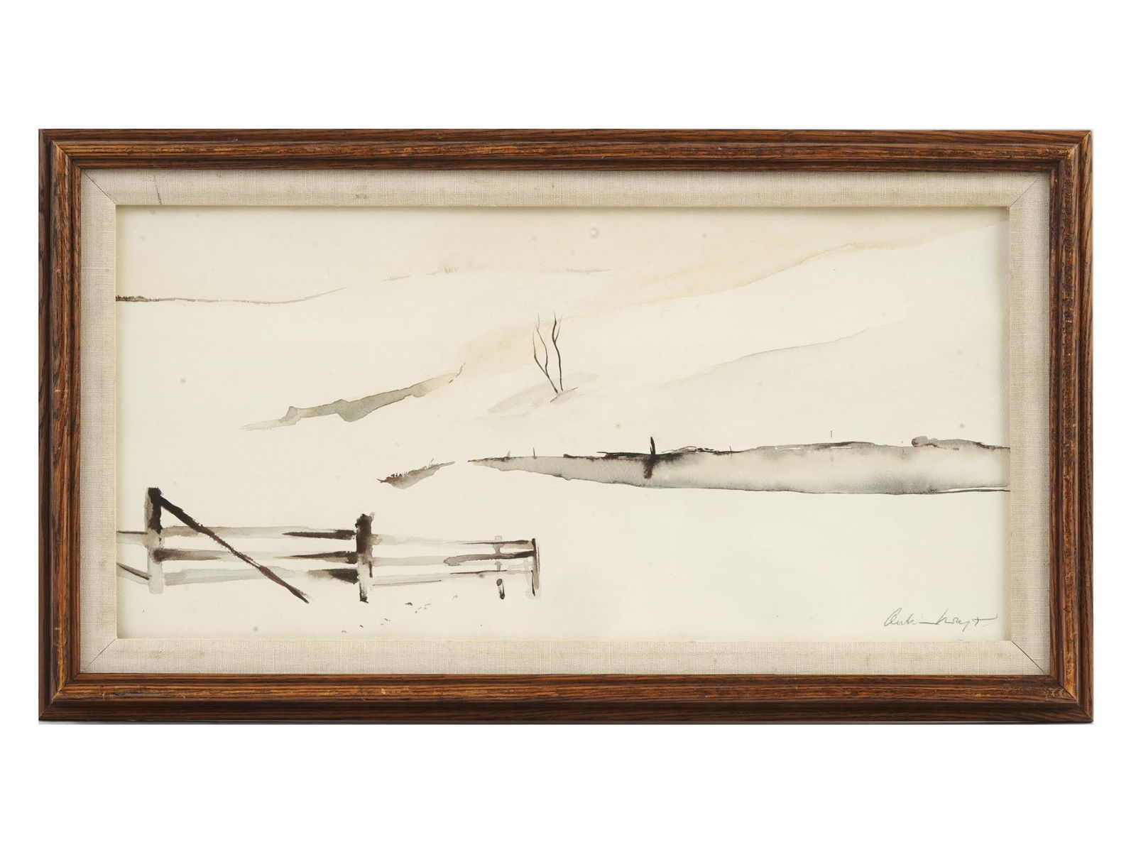 ATTR TO ANDREW WYETH LANDSCAPE WATERCOLOR PAINTING (1 of 5)