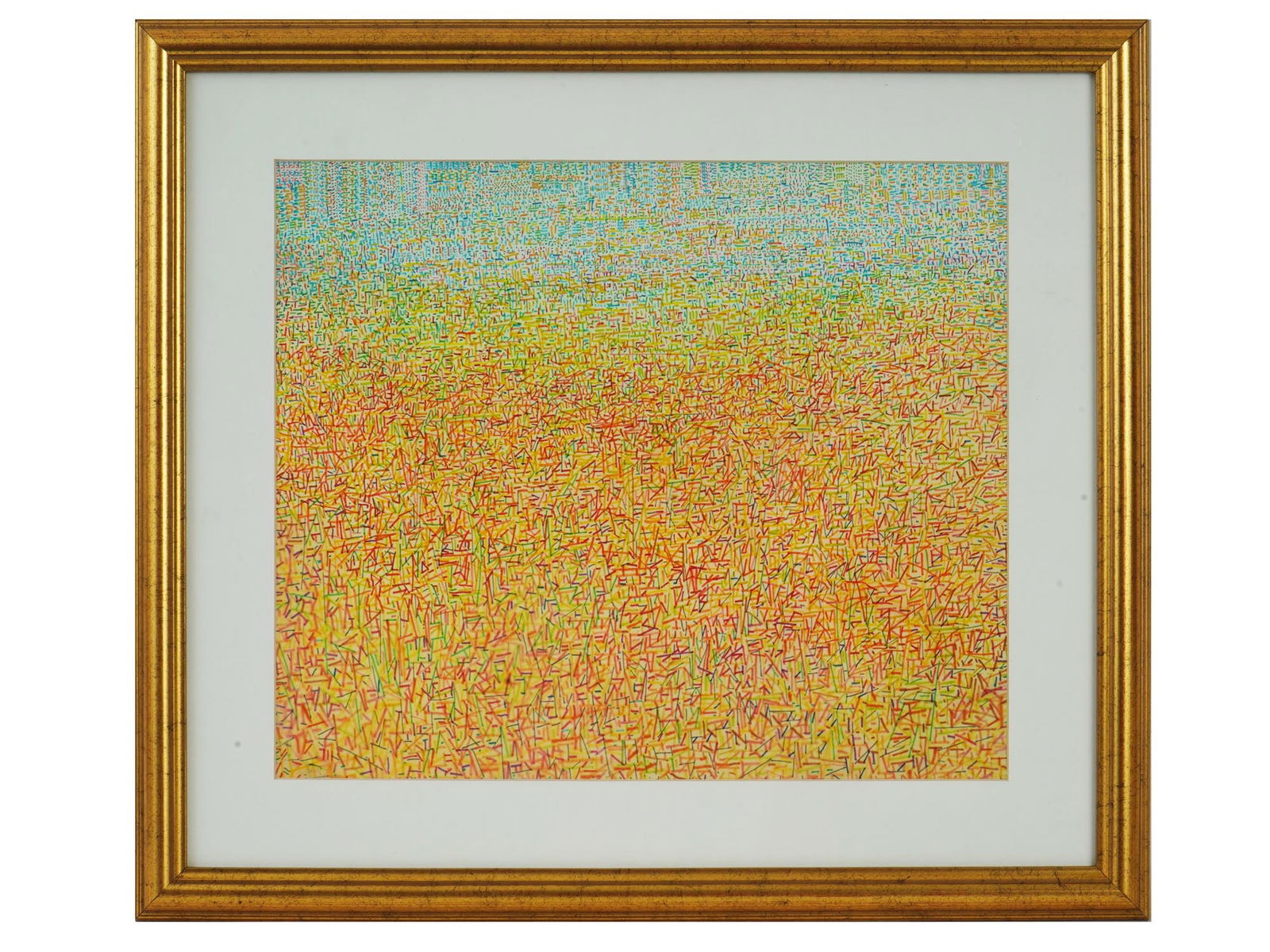 CONTEMPORARY ABSTRACT DRAWING RUSH HOUR UNSIGNED (1 of 4)