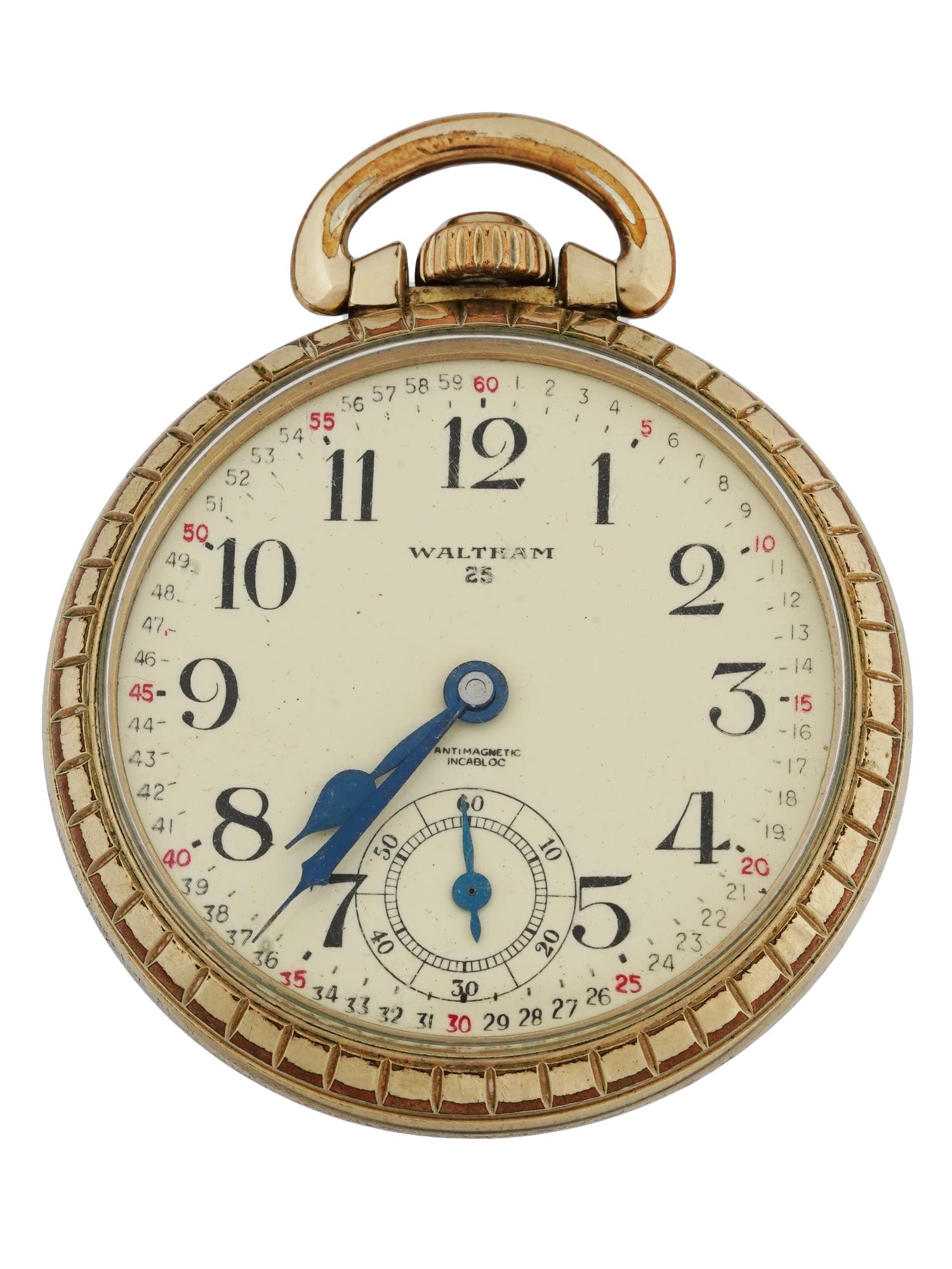 MIDCENT WALTHAM INCABLOC GOLD PLATED POCKET WATCH (1 of 9)