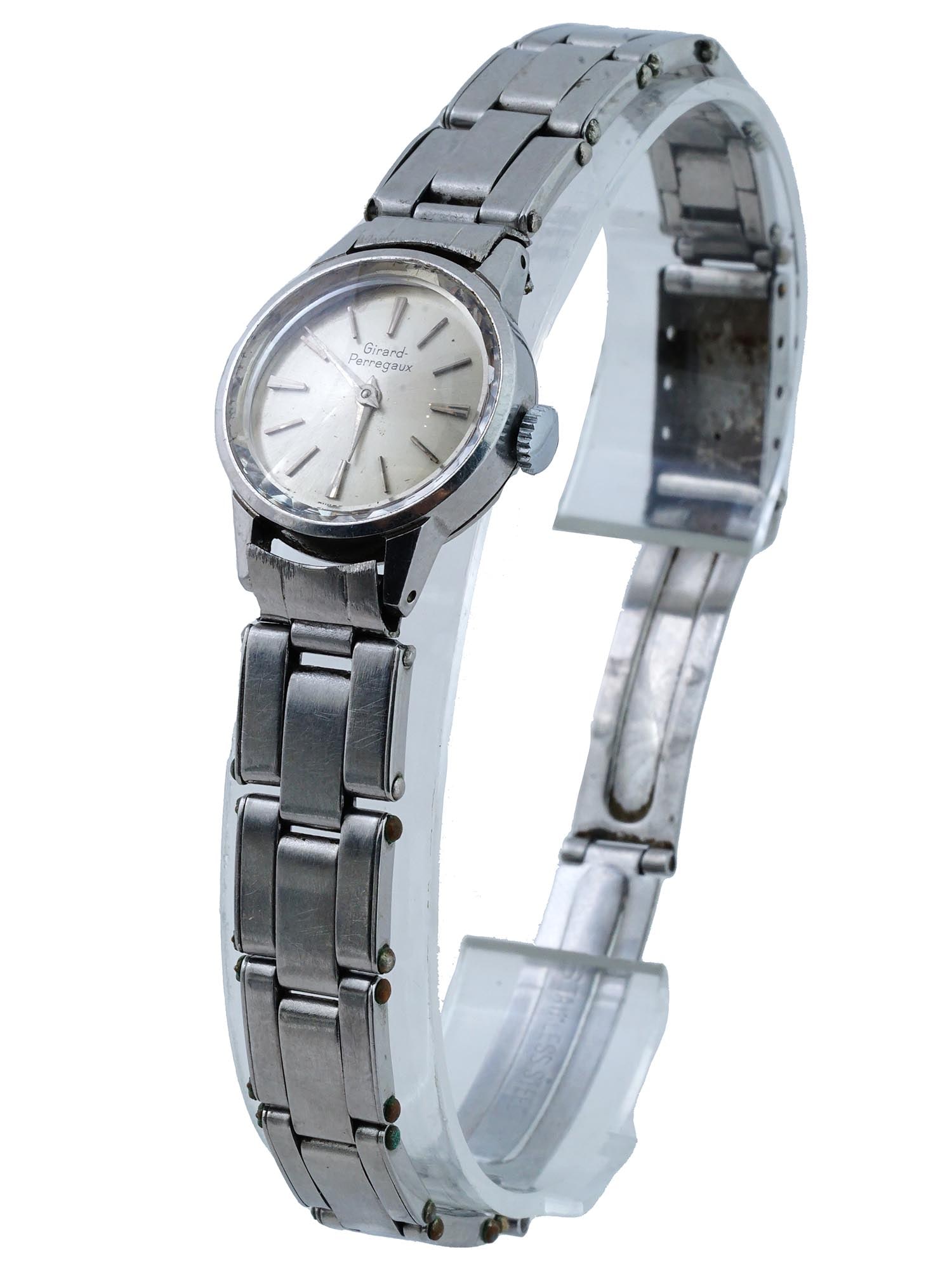 VINTAGE GIRARD PERREGAUX STAINLESS STEEL WRIST WATCH (1 of 7)