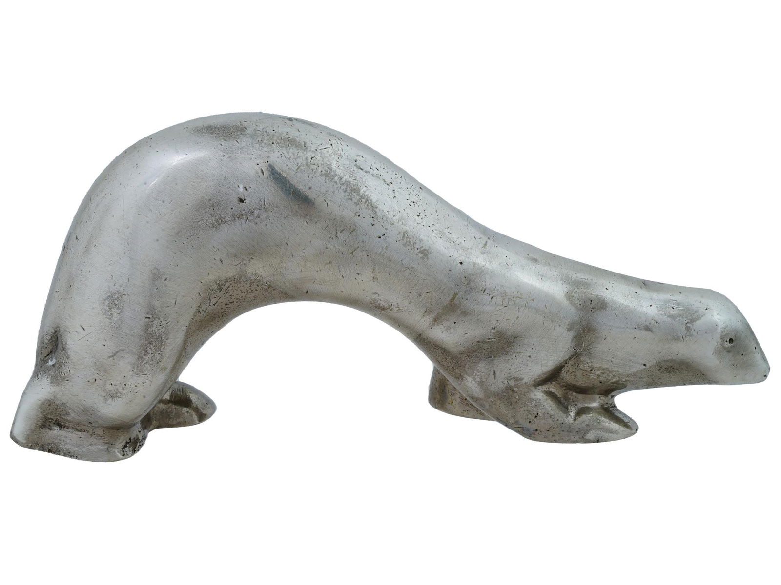 FRENCH SILVER OTTER FIGURINE BY FRANCOIS POMPON (1 of 7)