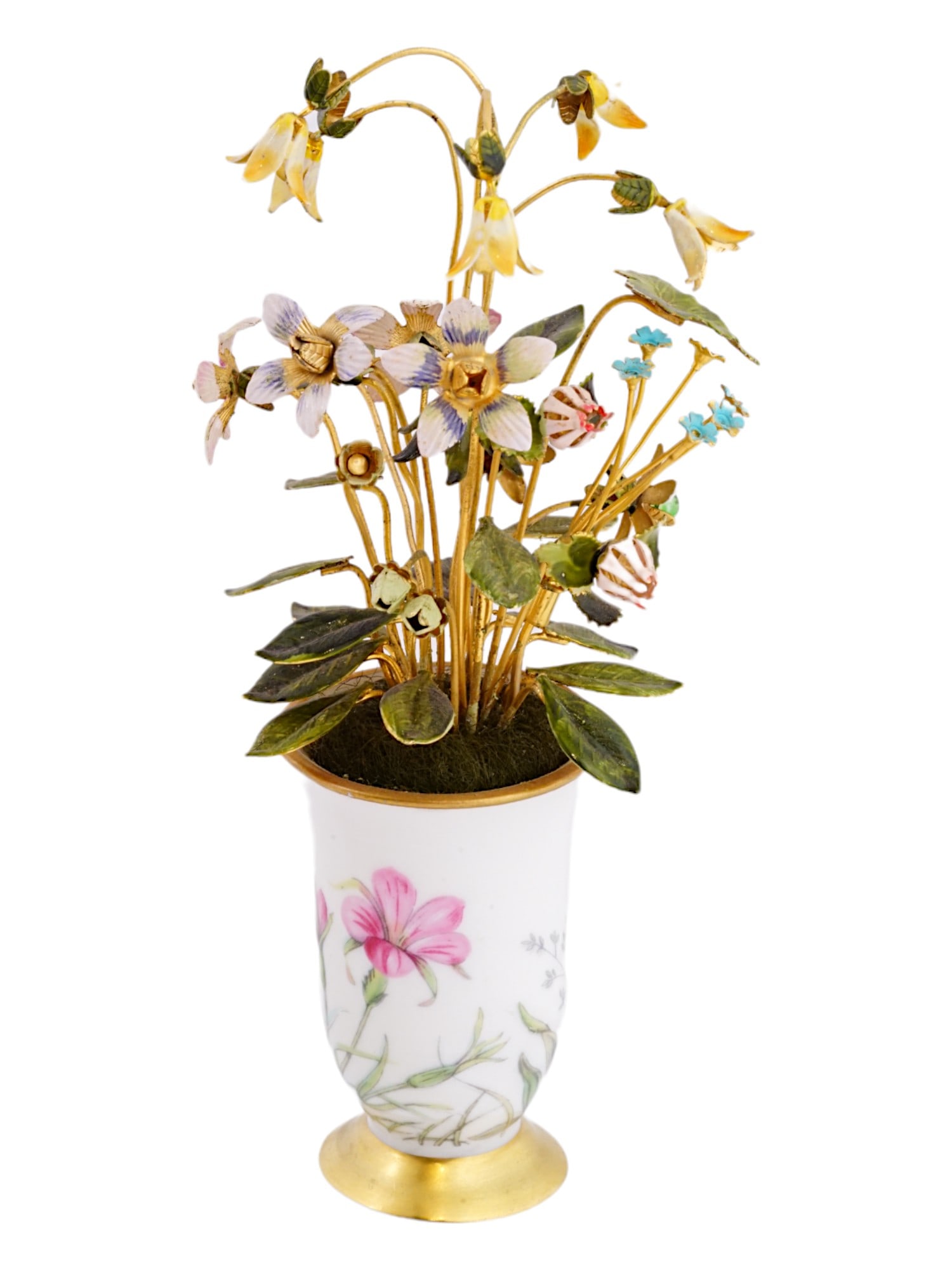 GERMAN JANE HUTCHESON PORCELAIN ENAMEL FLOWER VASE (1 of 8)