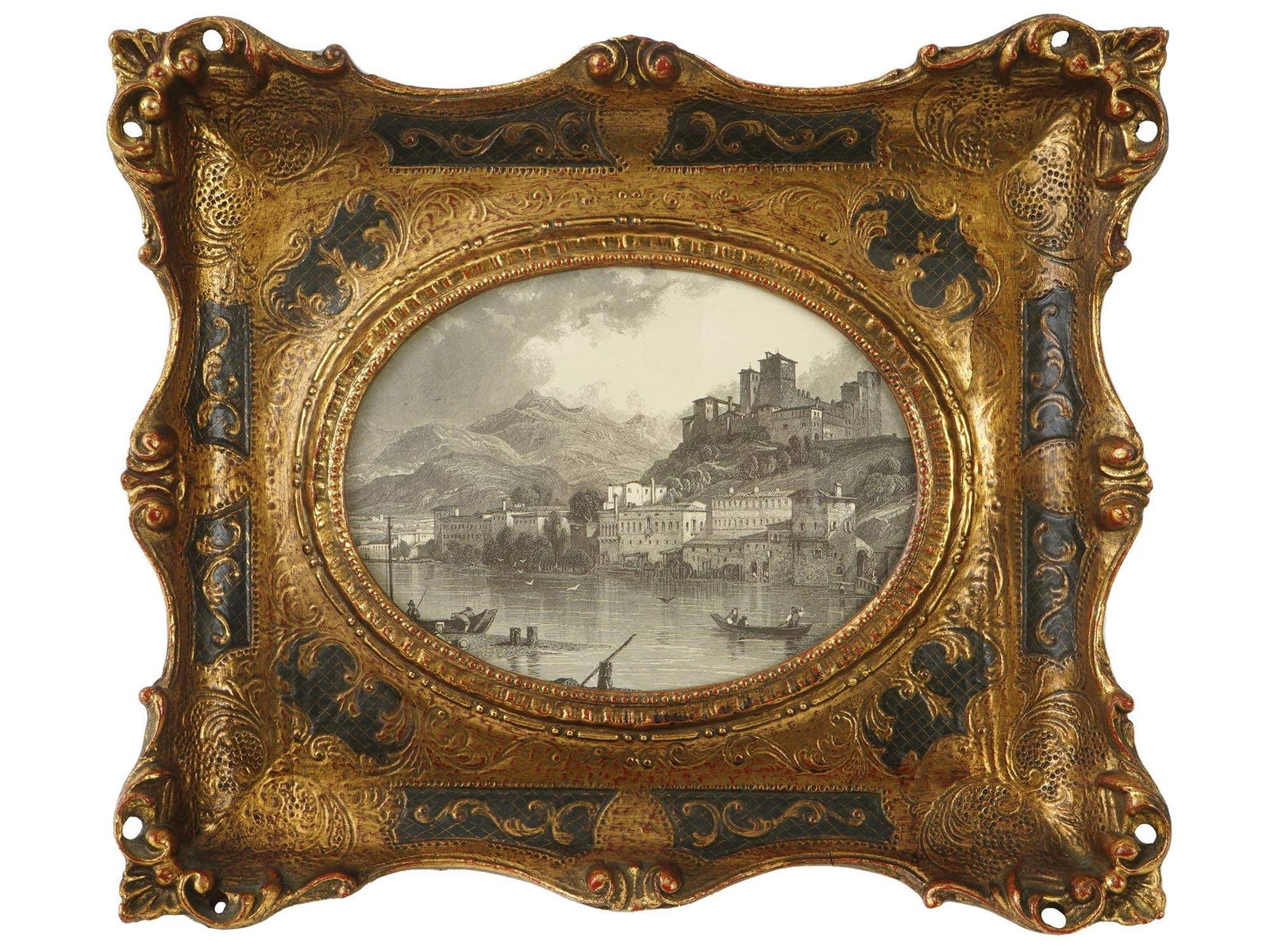 ENGLISH ANTIQUE ETCHING W ITALIAN VIEW BY BROCKEDON (1 of 5)