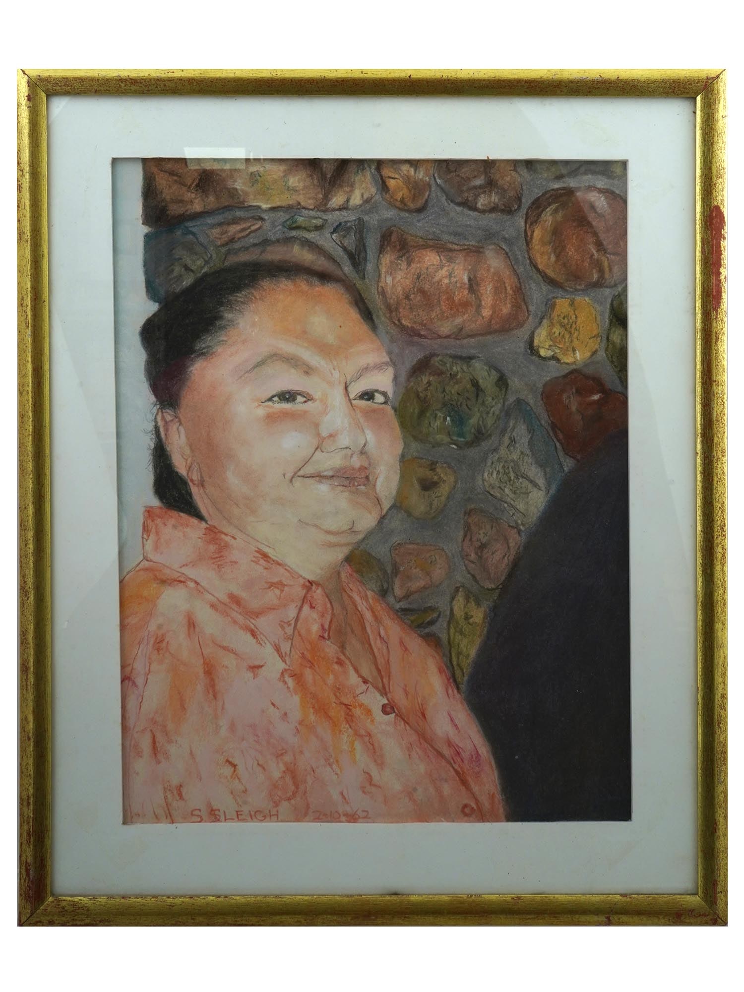 SYLVIA SLEIGH AMERICAN PORTRAIT MIXED MEDIA PAINTING (1 of 5)