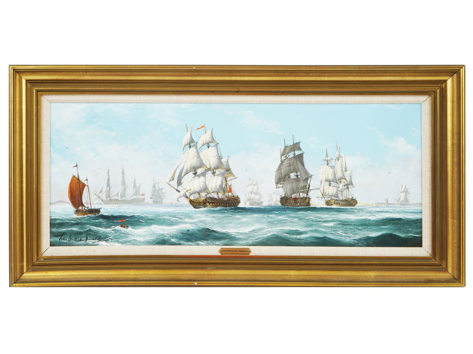 BRITISH MARINE OIL PAINTING BY JOHN BENTHAM DINSDALE (1 of 7)