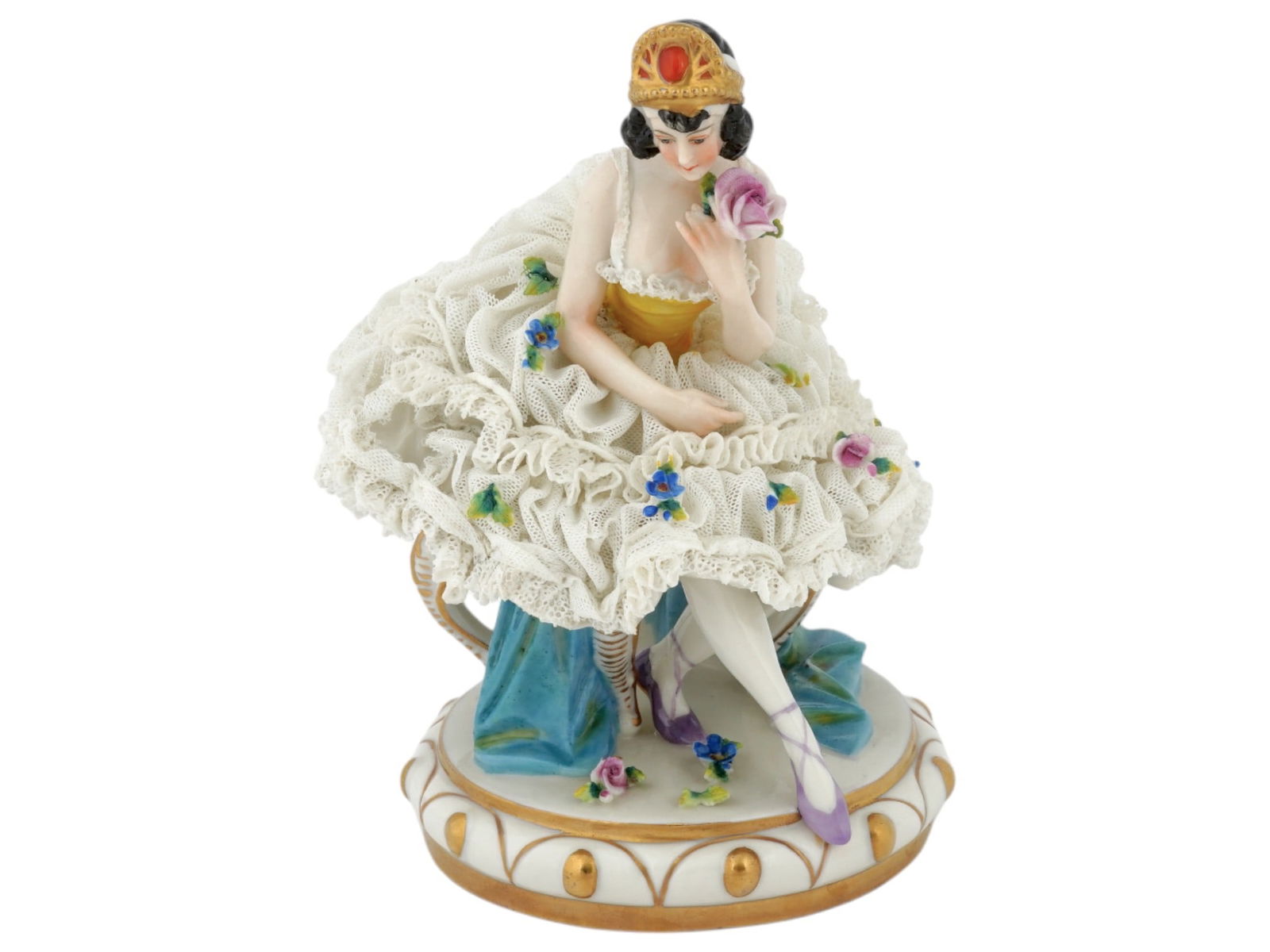 ANTIQUE GERMAN DRESDEN VOLKSTADT PORCELAIN FIGURE (1 of 8)