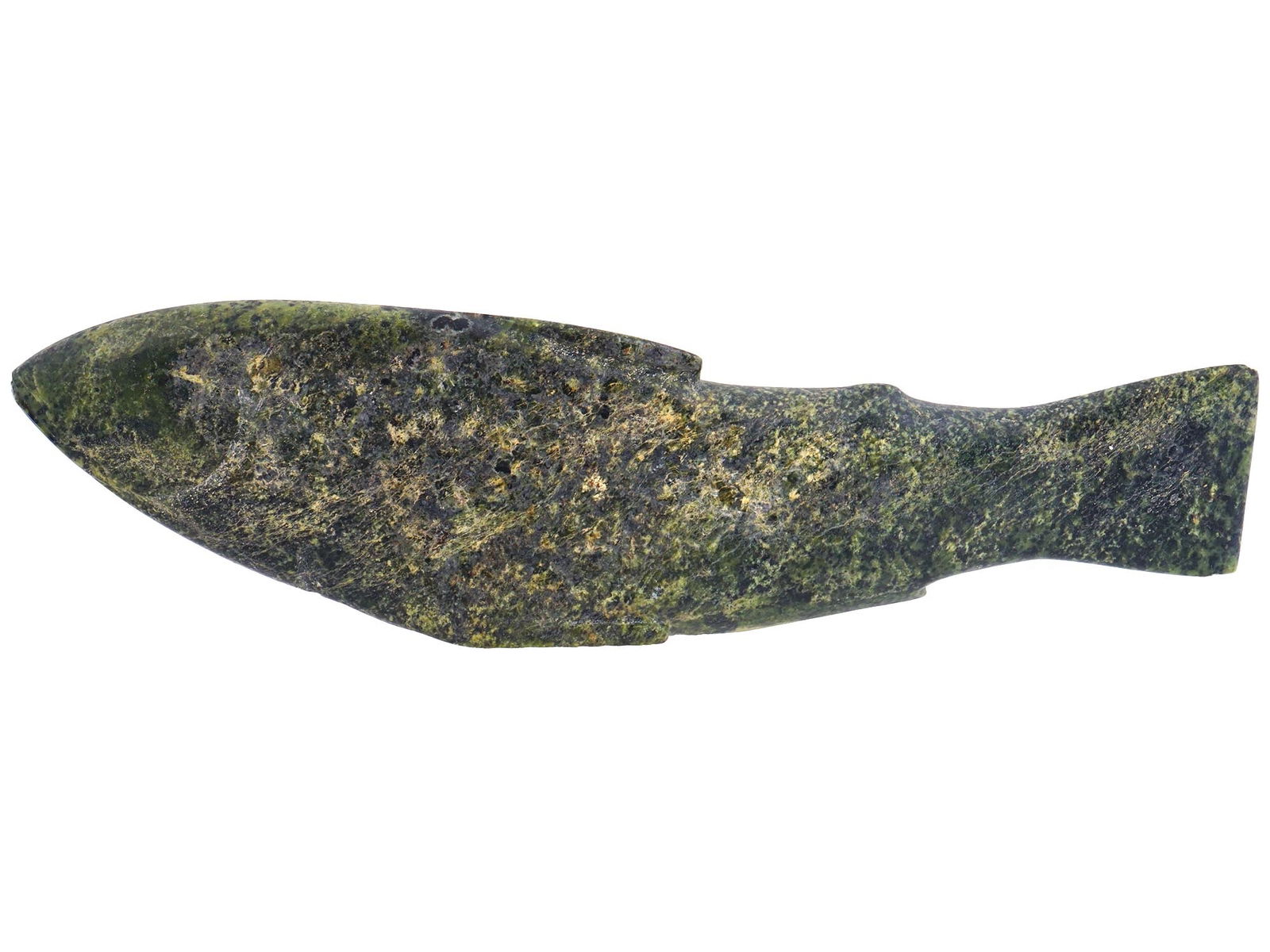 NORTH AMERICAN INUIT CARVED STONE FISH FIGURE (1 of 7)