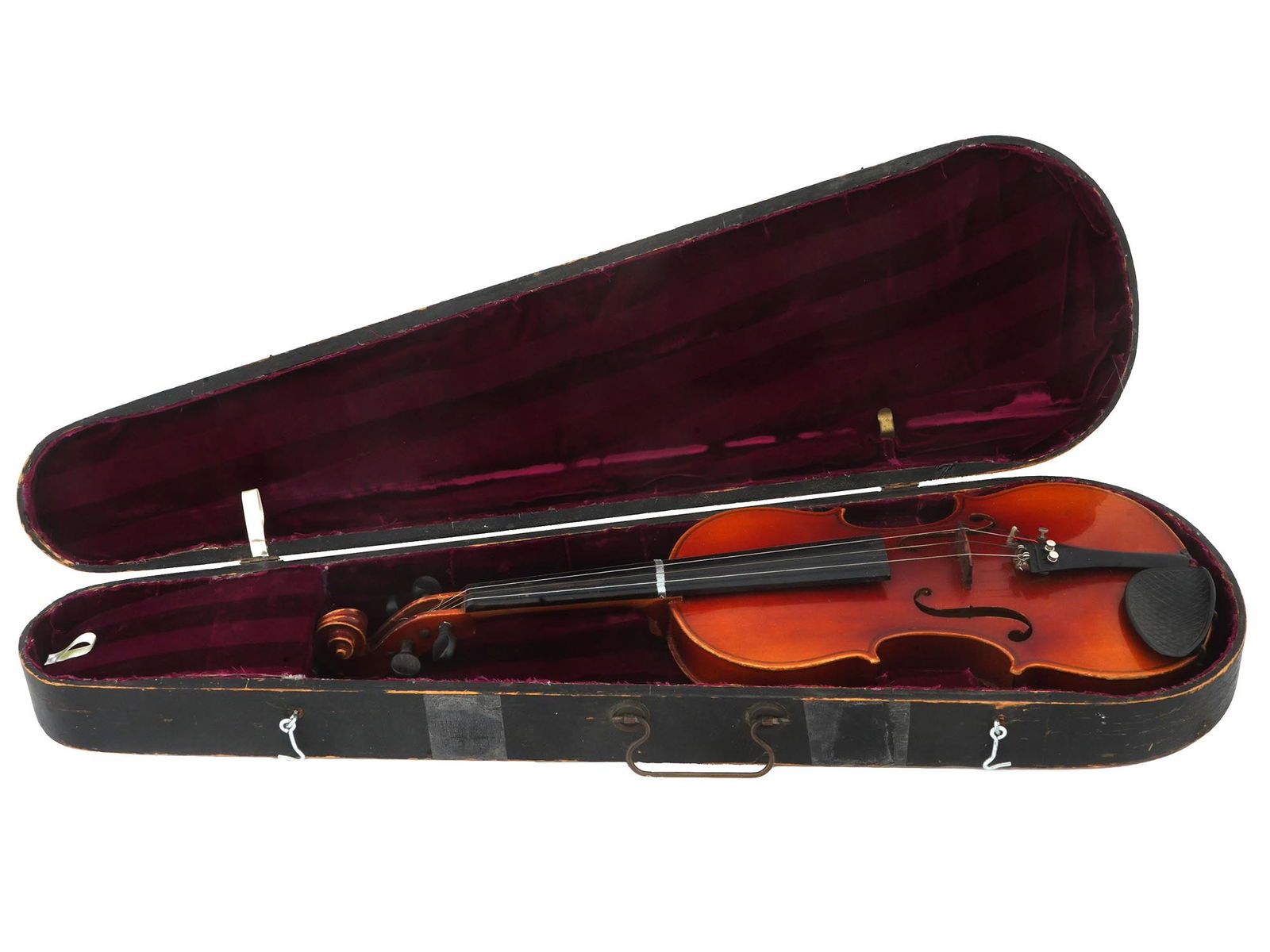 ANTIQUE ANTONIUS STRADIVARIUS MODEL VIOLIN W WOOD CASE (1 of 8)