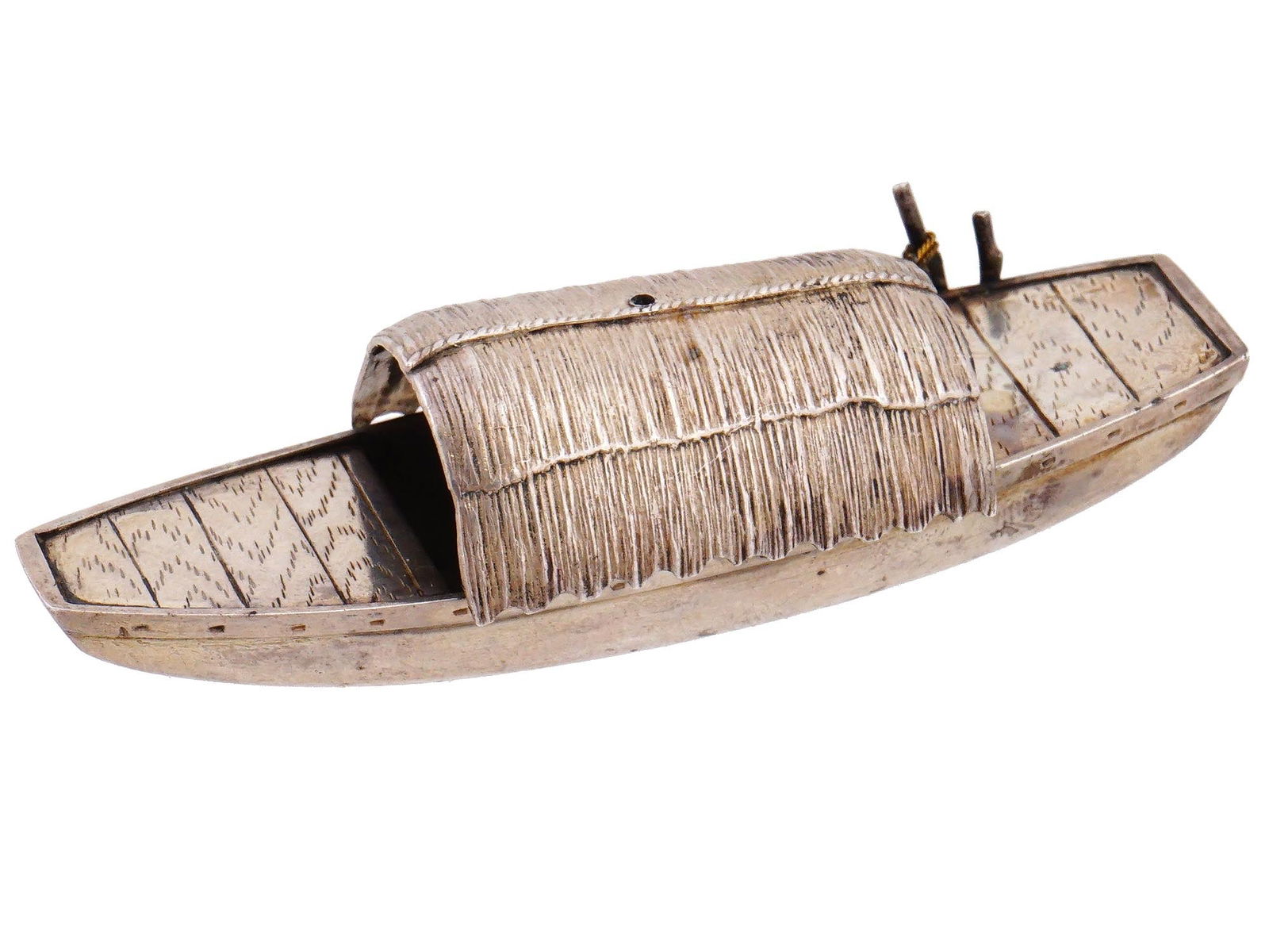 ANTIQUE SILVER MODEL OF JAPANESE EDO ERA BOAT (1 of 8)