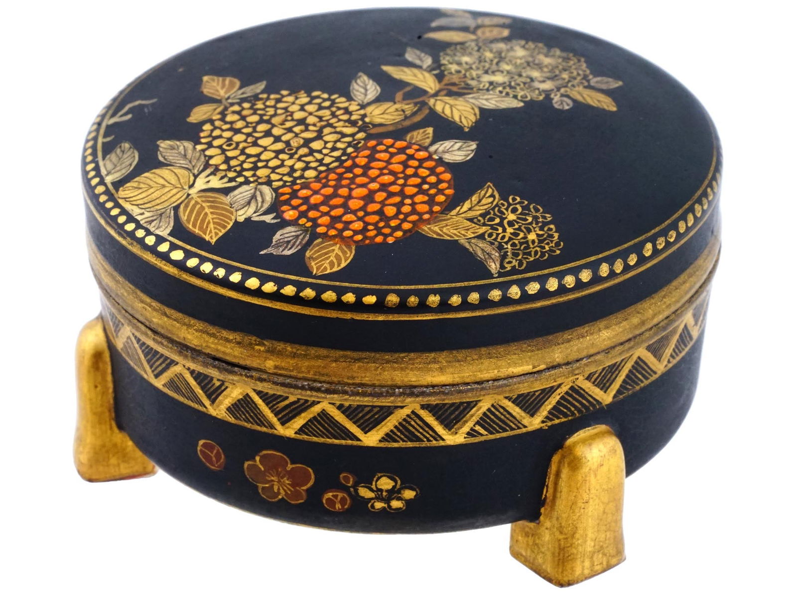 JAPANESE MEIJI SHIMAZU SATSUMA POTTERY TRINKET BOX (1 of 8)