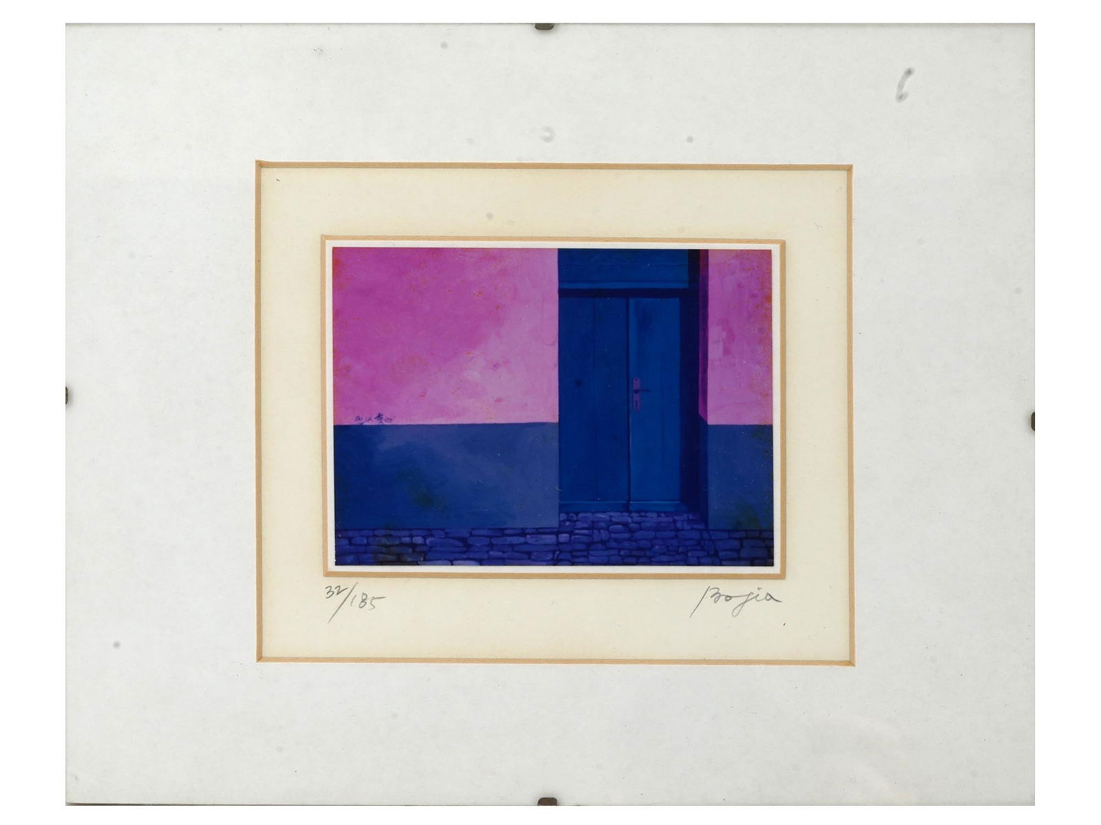 CHINESE COLOR LITHOGRAPH PRINT BY BO JIA SIGNED FRAMED (1 of 6)