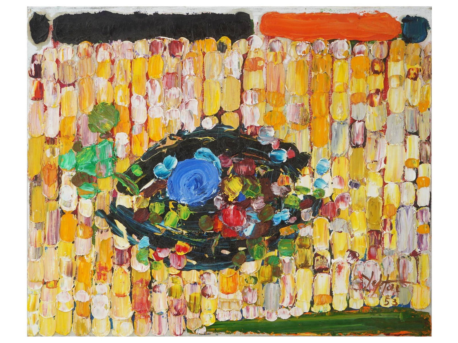 ATTRIBUTED TO MANOUCHER YEKTAI MODERN OIL PAINTING (1 of 7)