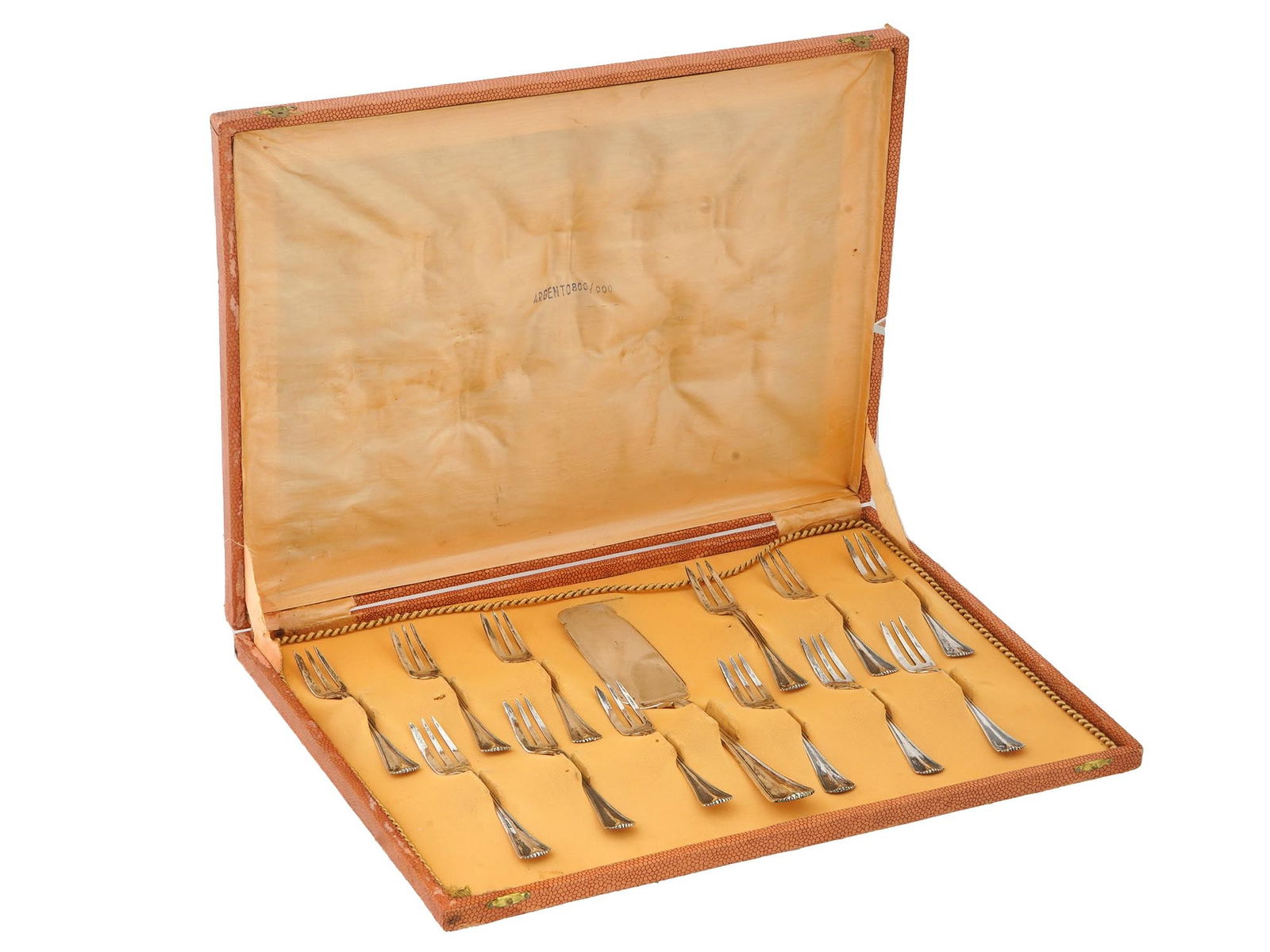 MIDCENT ITALIAN 800 SILVER DESSERT CUTLERY SET IOB (1 of 9)