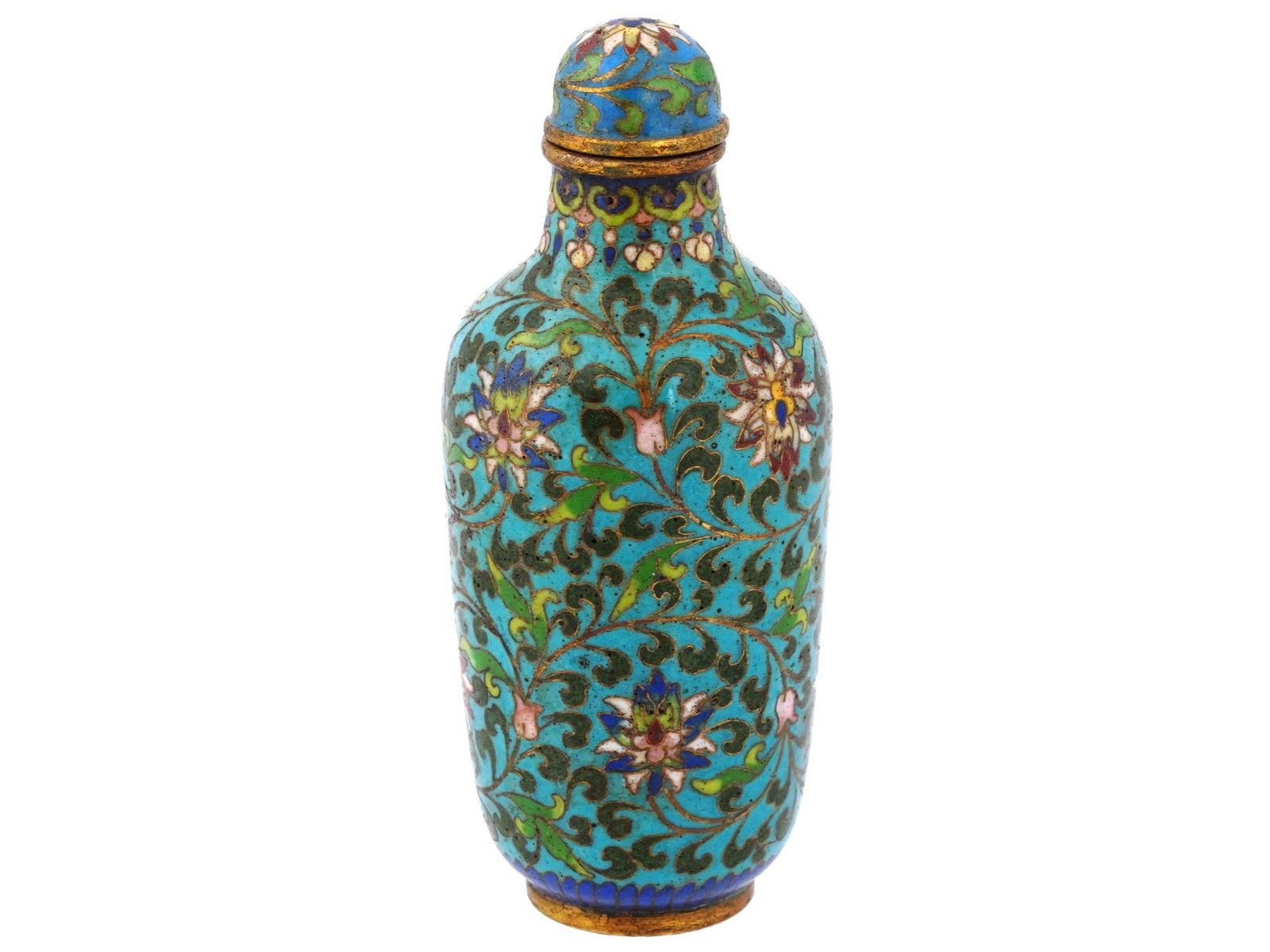 19TH CENTURY CHINESE CLOISONNE ENAMEL SNUFF BOTTLE (1 of 5)