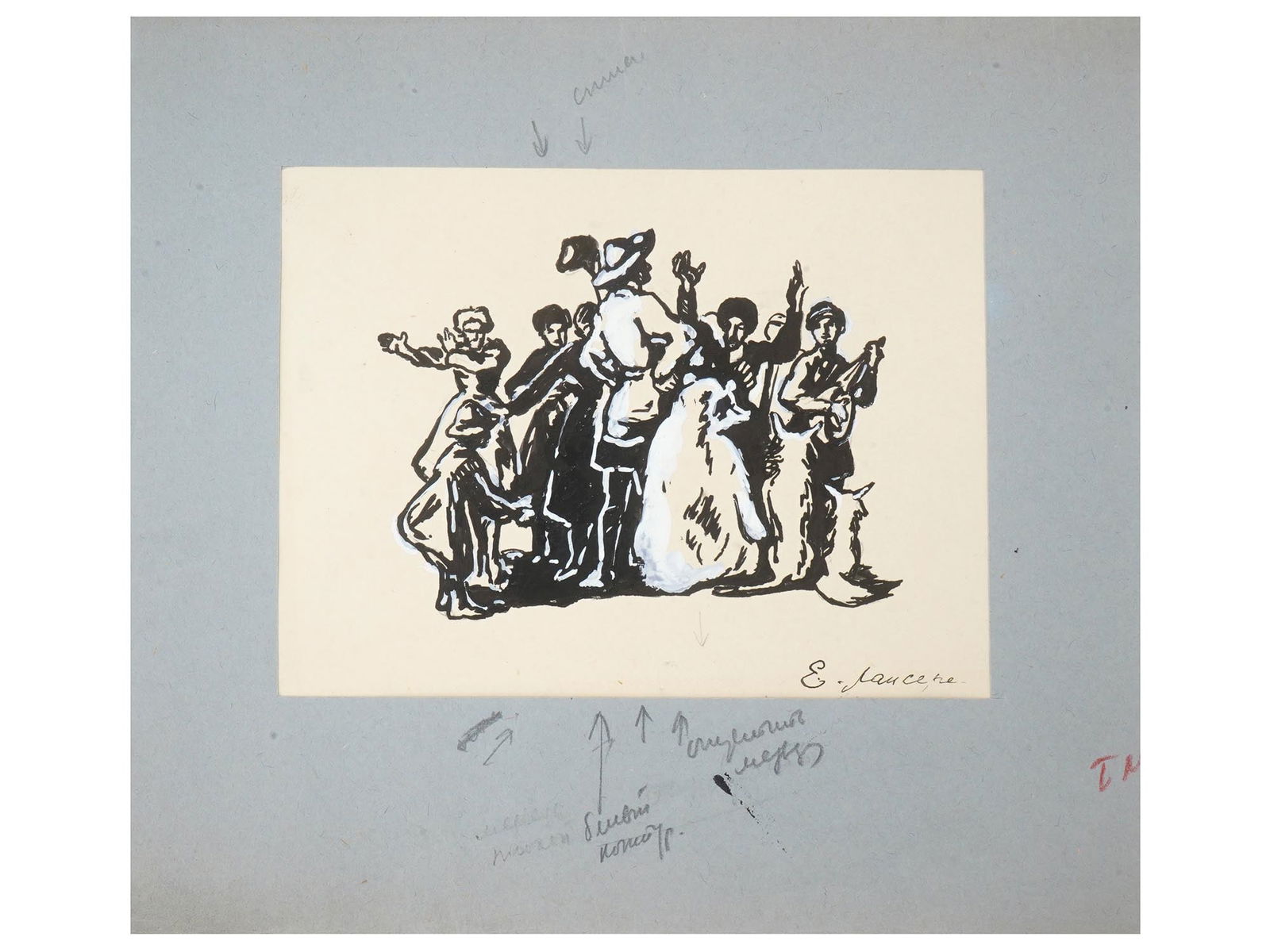 RUSSIAN GOUACHE PAINTING BY EUGENE LANCERAY (1 of 5)