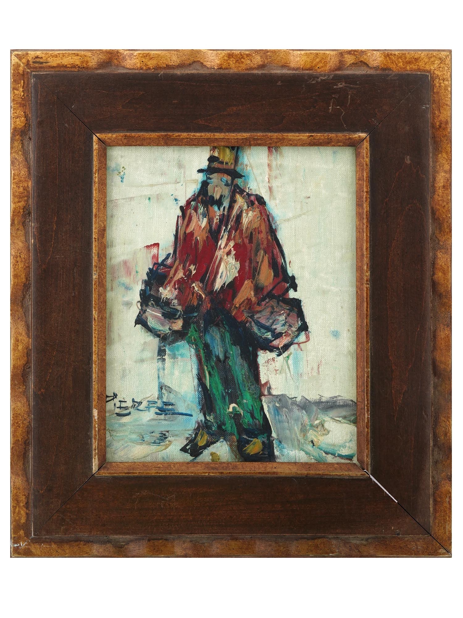 20TH C ABSTRACT PORTRAIT OIL PAINTING BY PIERRE (1 of 5)