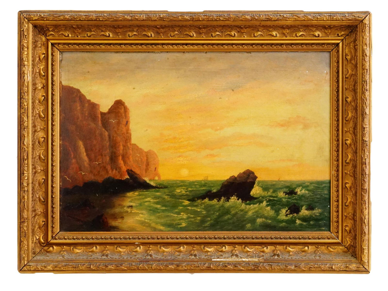 EARLY 20TH C AMERICAN SEASCAPE OIL PAINTING (1 of 5)