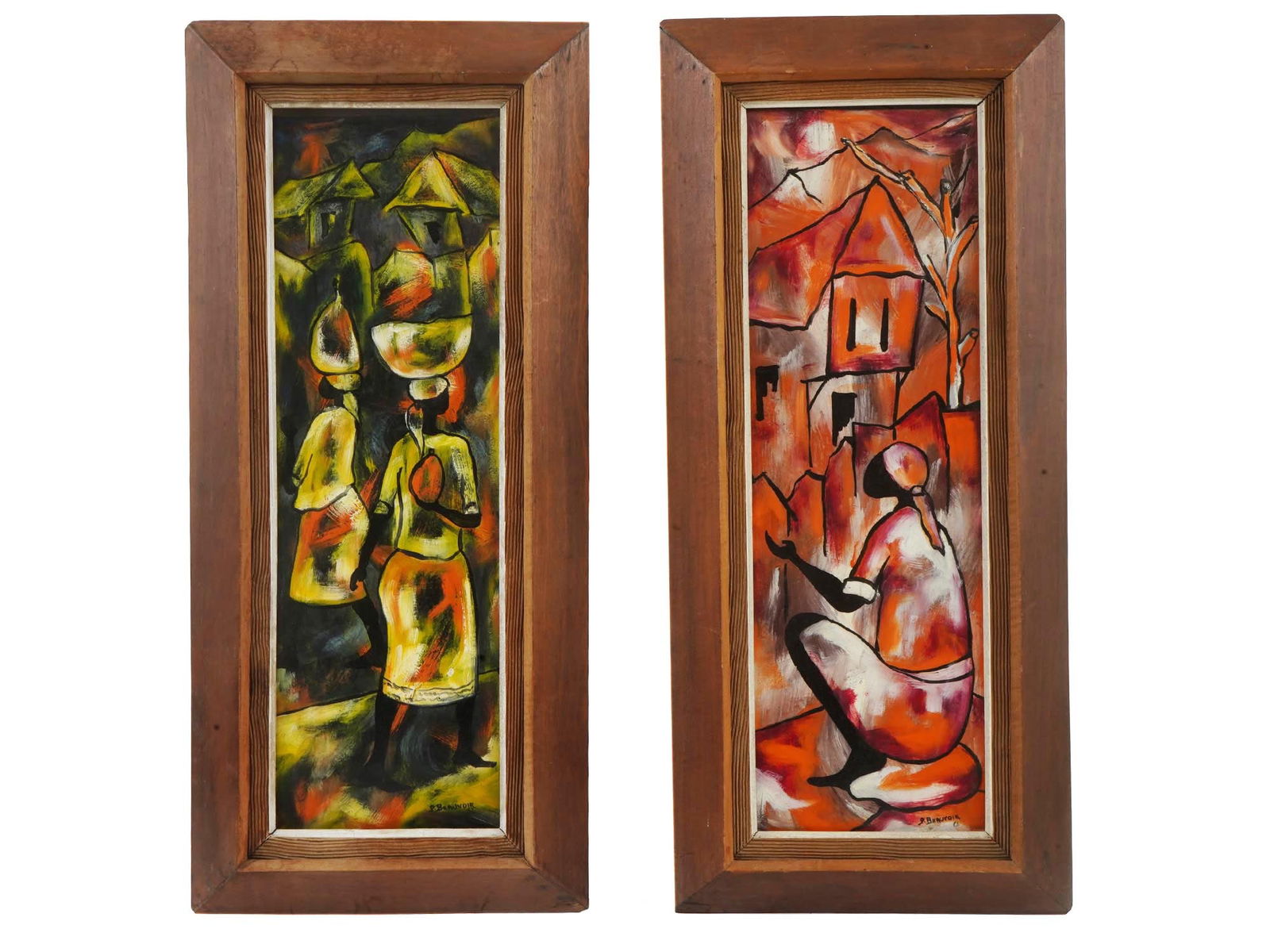 PAIR OF HAITIAN PAINTINGS BY PAUL BEAUVOIR 1960S (1 of 6)