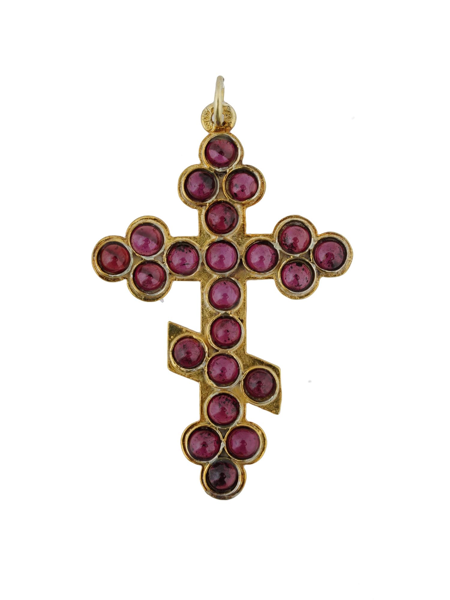 RUSSIAN GILT SILVER GEM SET CROSS CRUCIFIX PENDANT (1 of 5)