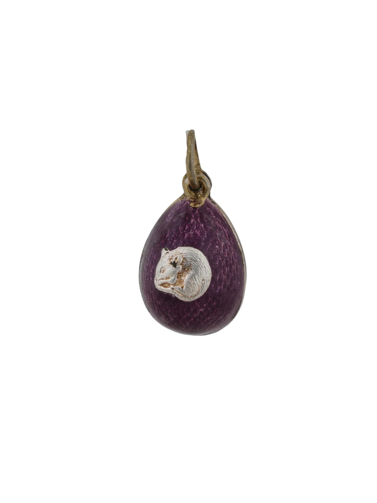 RUSSIAN SILVER ENAMEL EASTER EGG PENDANT MOUSE (1 of 5)