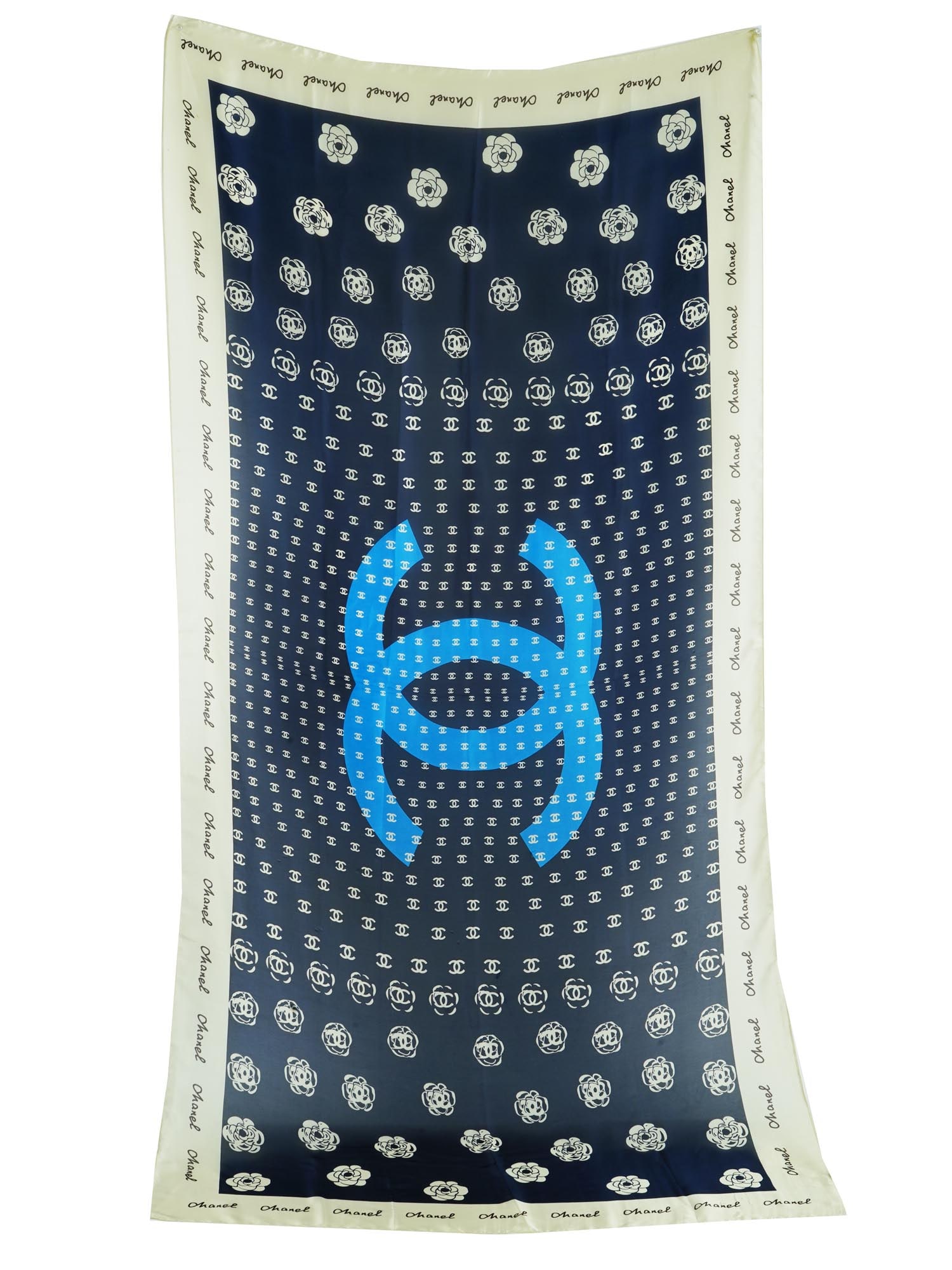 LARGE FRENCH CHANEL RECTANGULAR PURE SILK SCARF (1 of 7)