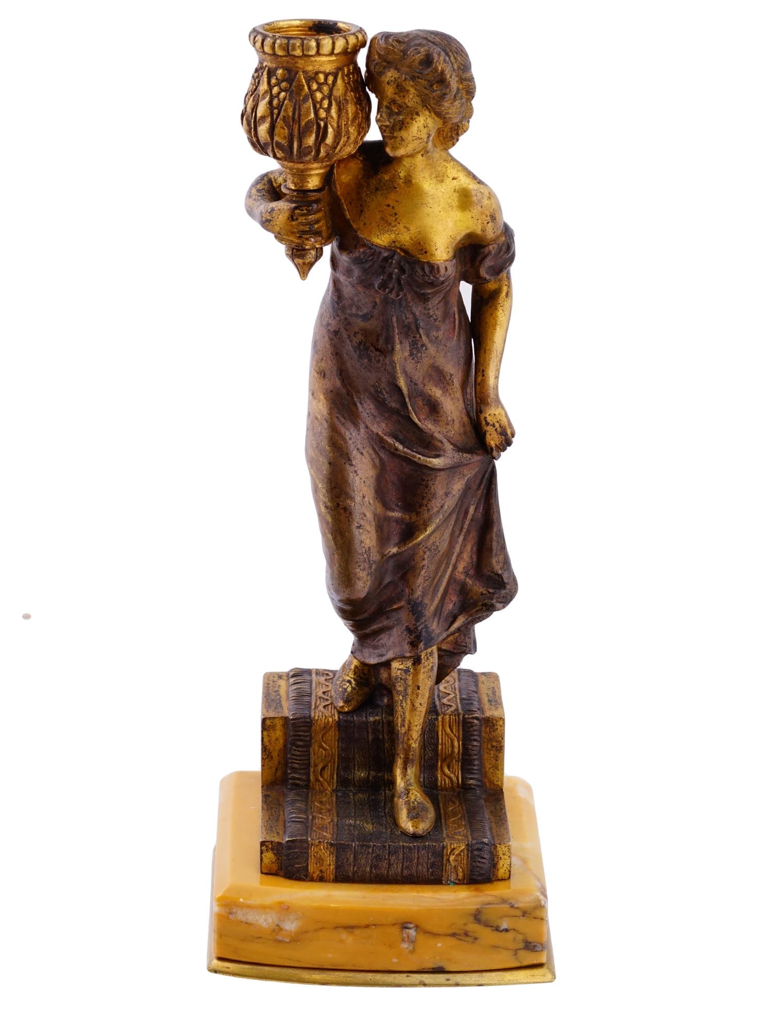 ARGENTINIAN AZARETTO HNOS BRONZE FIGURAL CANDLE HOLDER (1 of 9)