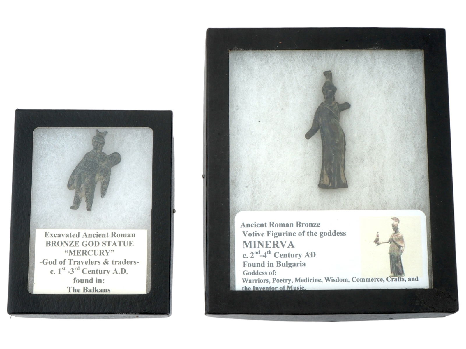 ANCIENT ROMAN BRONZE FIGURES MERCURY AND MINERVA (1 of 5)