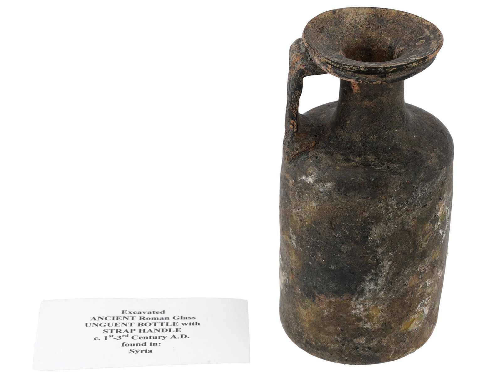 ANCIENT ROMAN GLASS UNGUENT BOTTLE CA 1ST 3RD C AD (1 of 9)