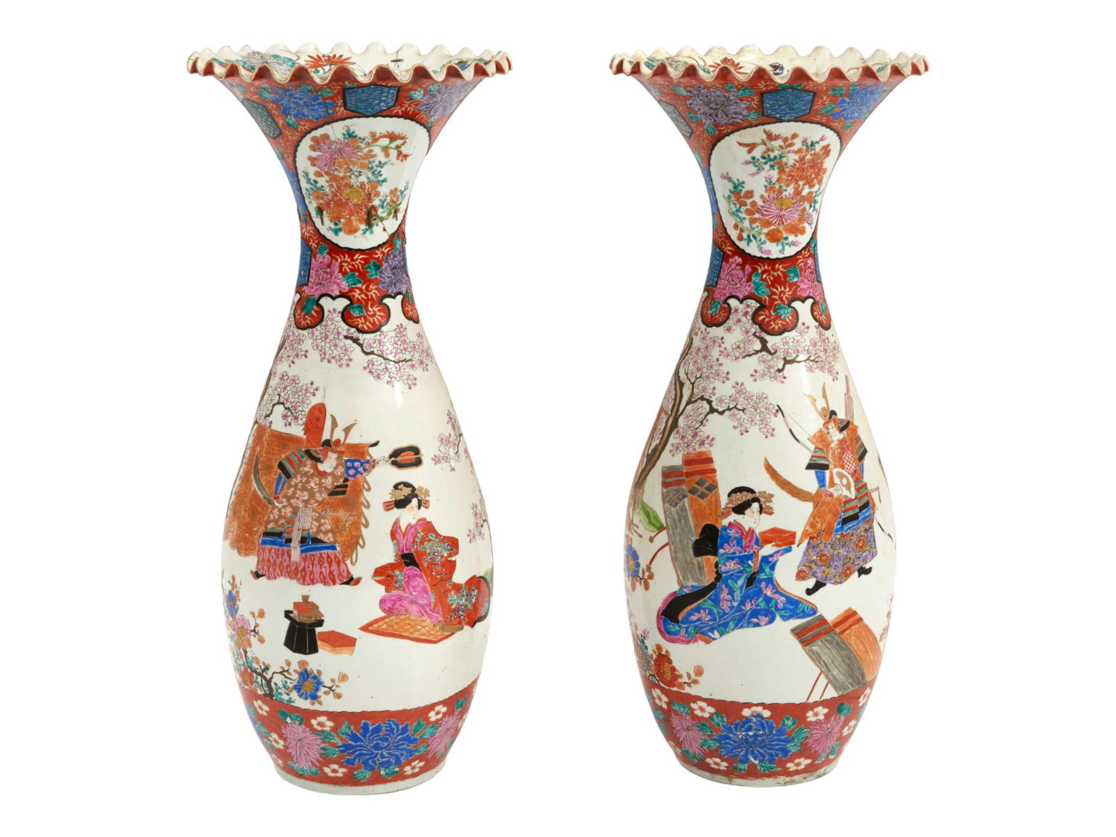 ANTIQUE JAPANESE MEIJI IMARI PORCELAIN VASES (1 of 3)