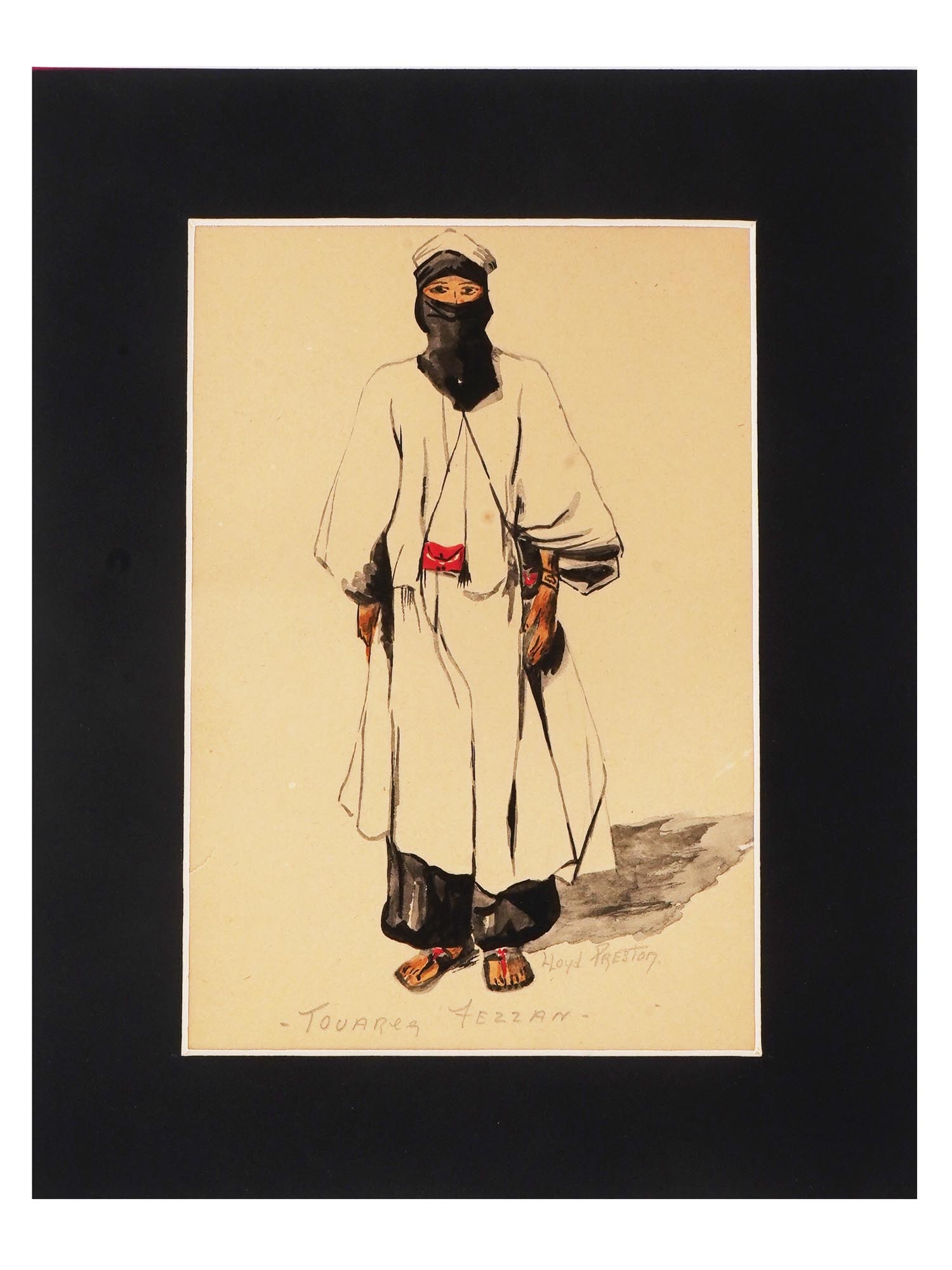 TOUAREG WATERCOLOR PAINTING SIGNED BY LLOYD PRESTON (1 of 7)