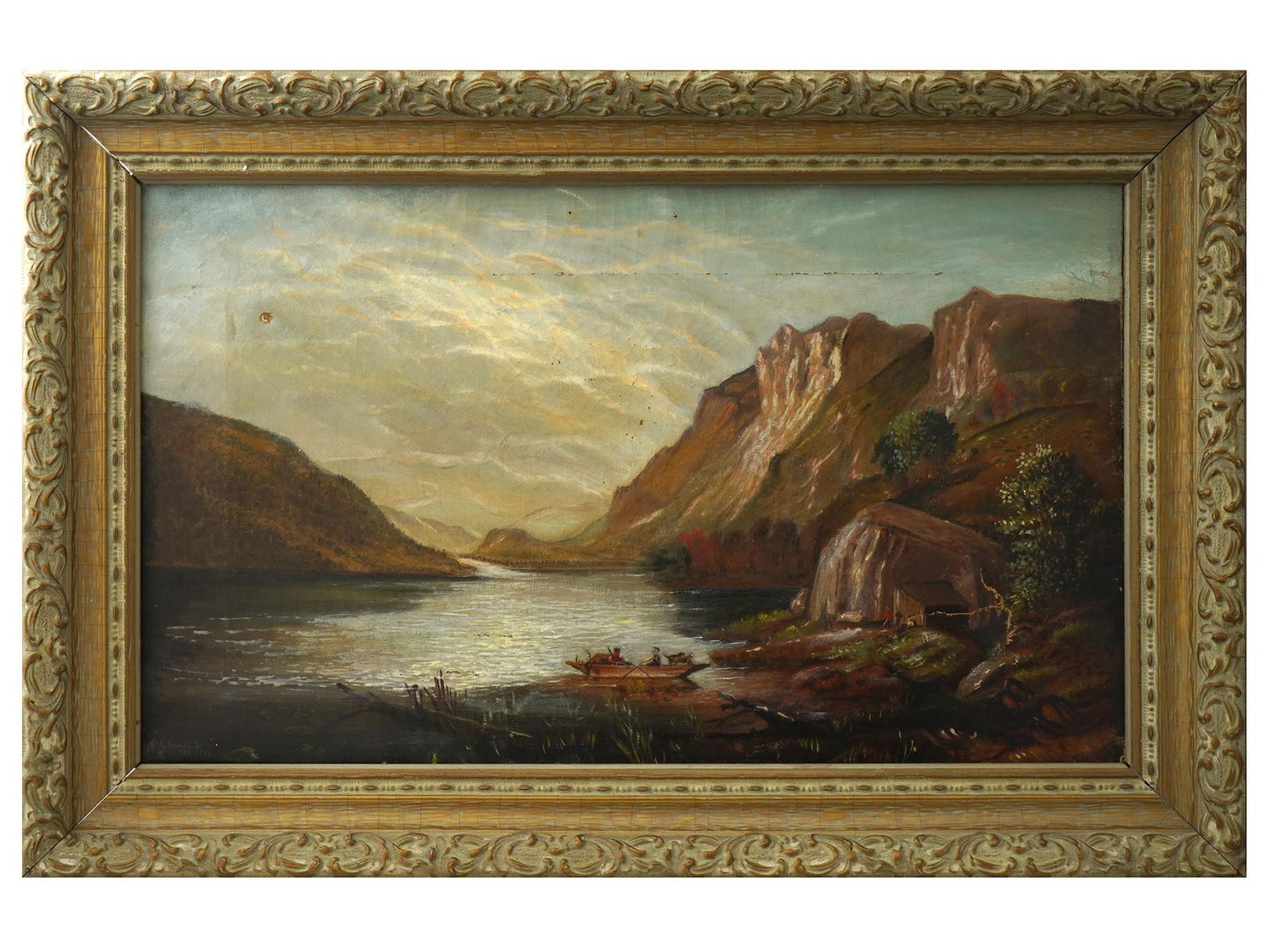 ANTIQUE ENGLISH PAINTING BY A C HOWELL JR 1881 (1 of 6)