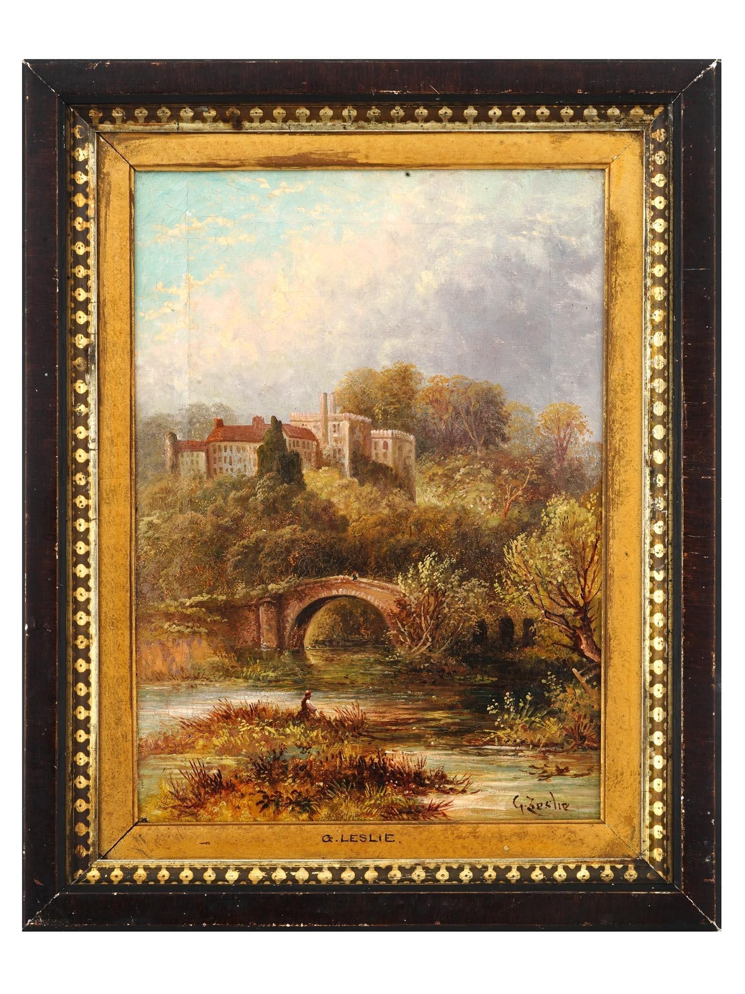 ENGLISH OIL PAINTING BY GEORGE D LESLIE 19TH C (1 of 5)