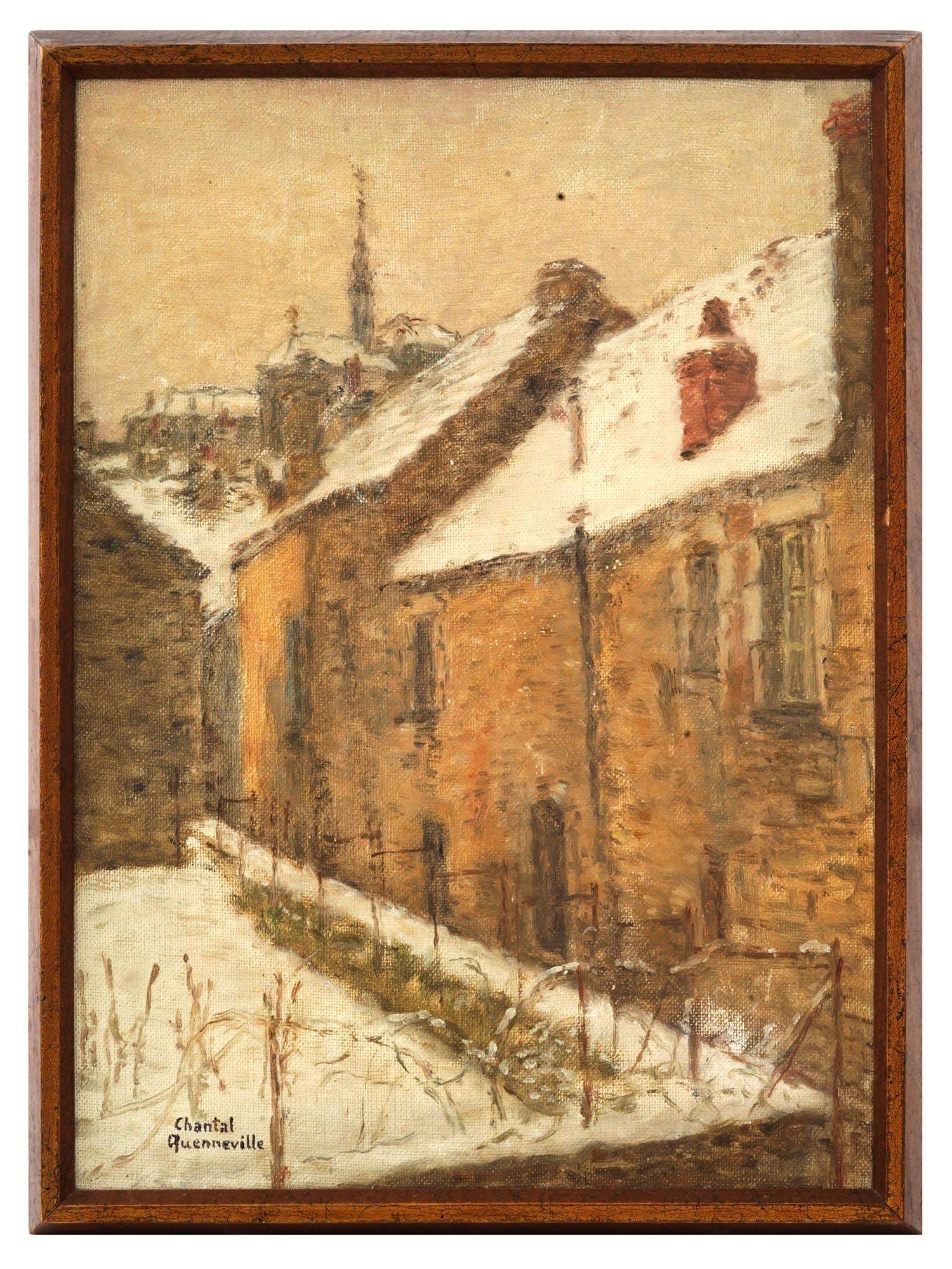 VTG FRENCH OIL PAINTING BY CHANTAL QUENNEVILLE (1 of 4)