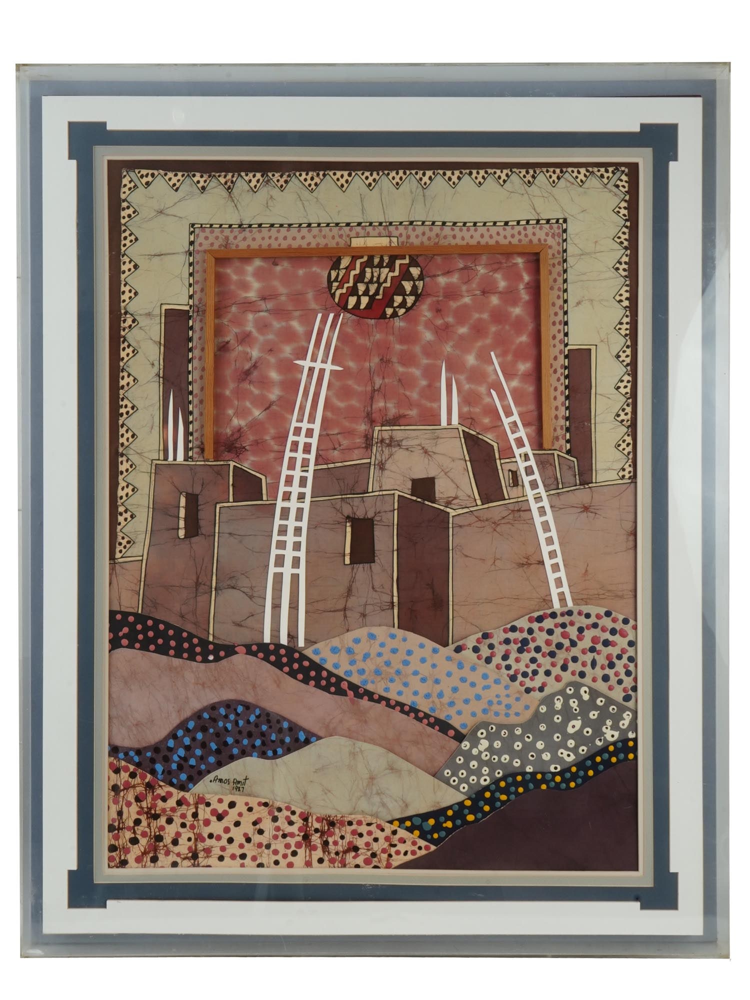 ISRAELI BATIK MIXED MEDIA ARTWORK BY AMOS AMIT (1 of 8)
