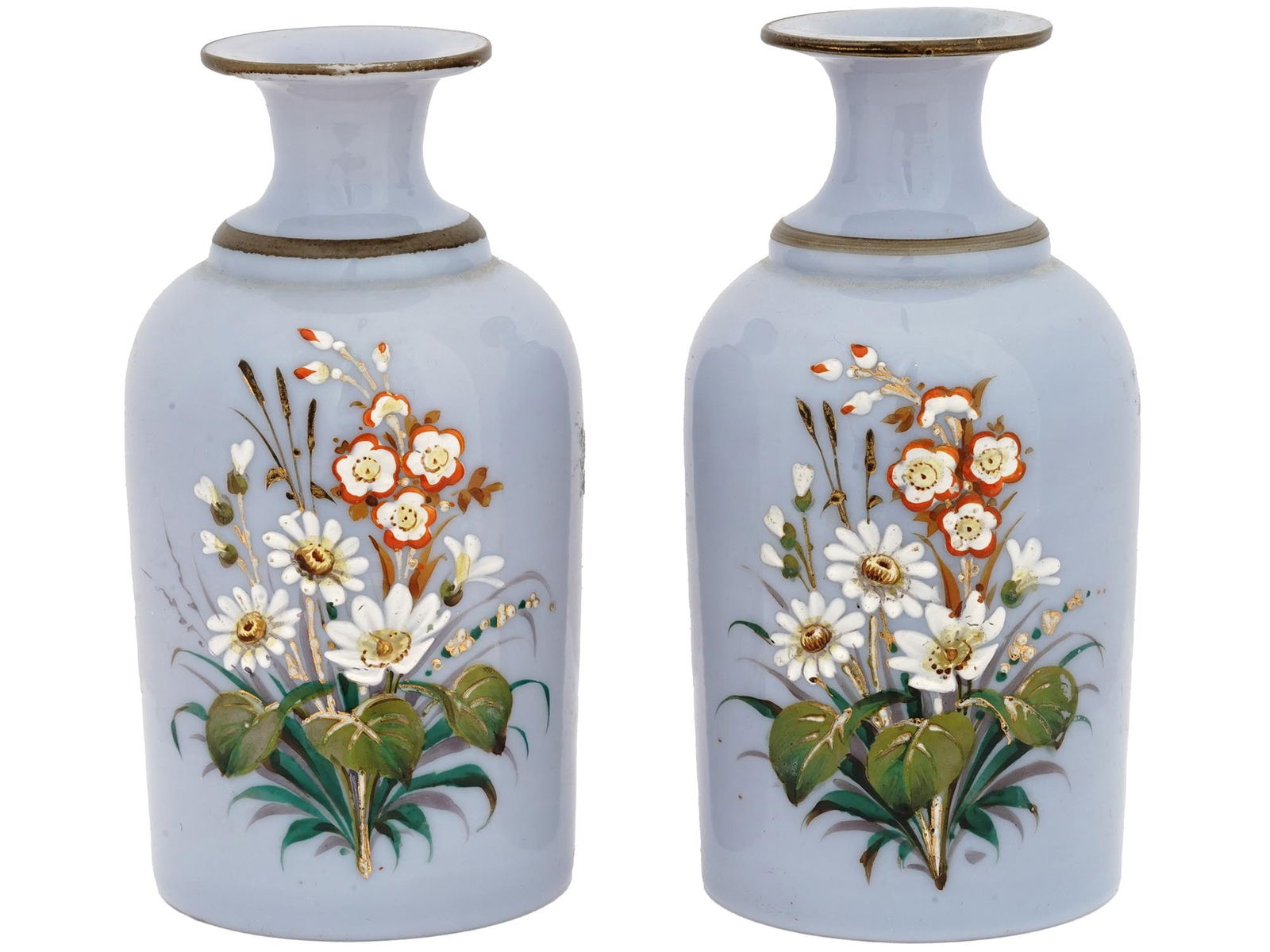 ANTIQUE VICTORIAN ERA MILK GLASS PERFUME BOTTLES (1 of 7)