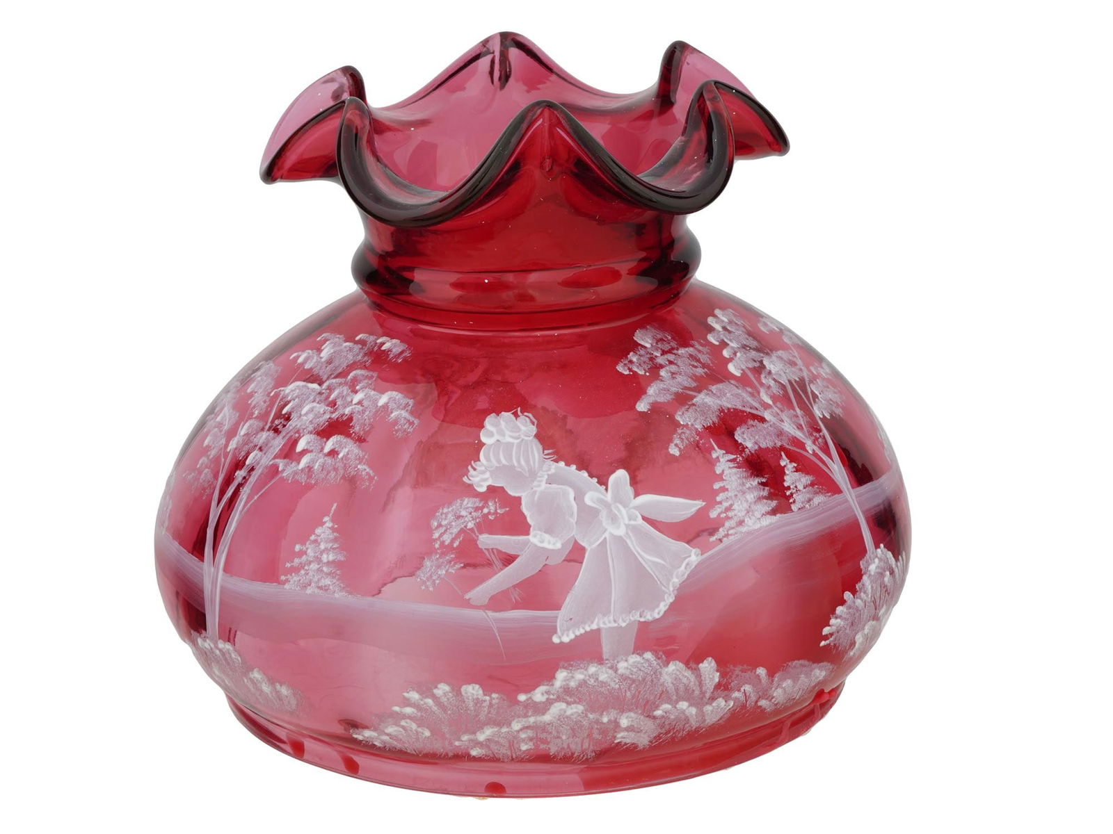 FENTON MARY GREGORY BOHEMIAN ART GLASS LAMPSHADE (1 of 9)