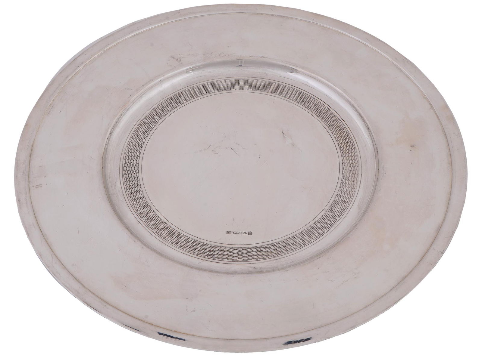 CHRISTOFLE ALBI SILVER PLATED PRESENTATION PLATE (1 of 4)