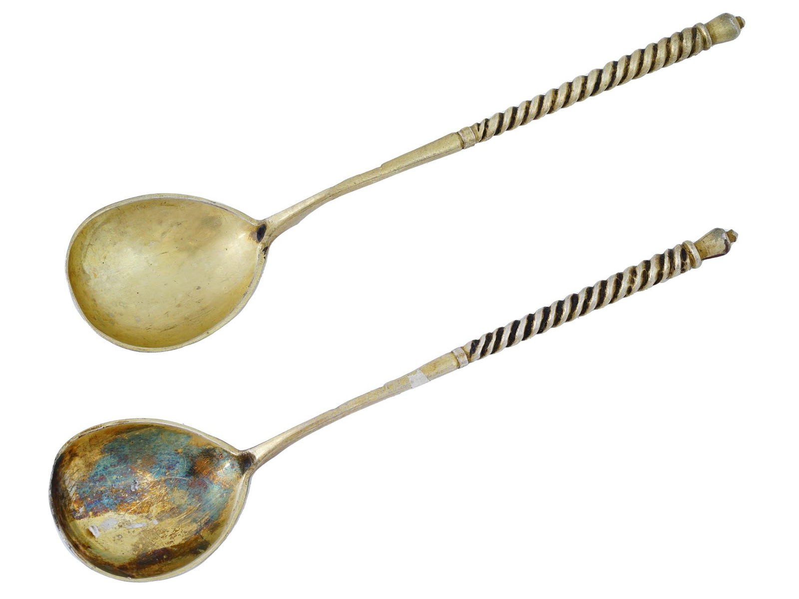 RUSSIAN GILT SILVER NIELLO DESSERT SPOONS (1 of 5)