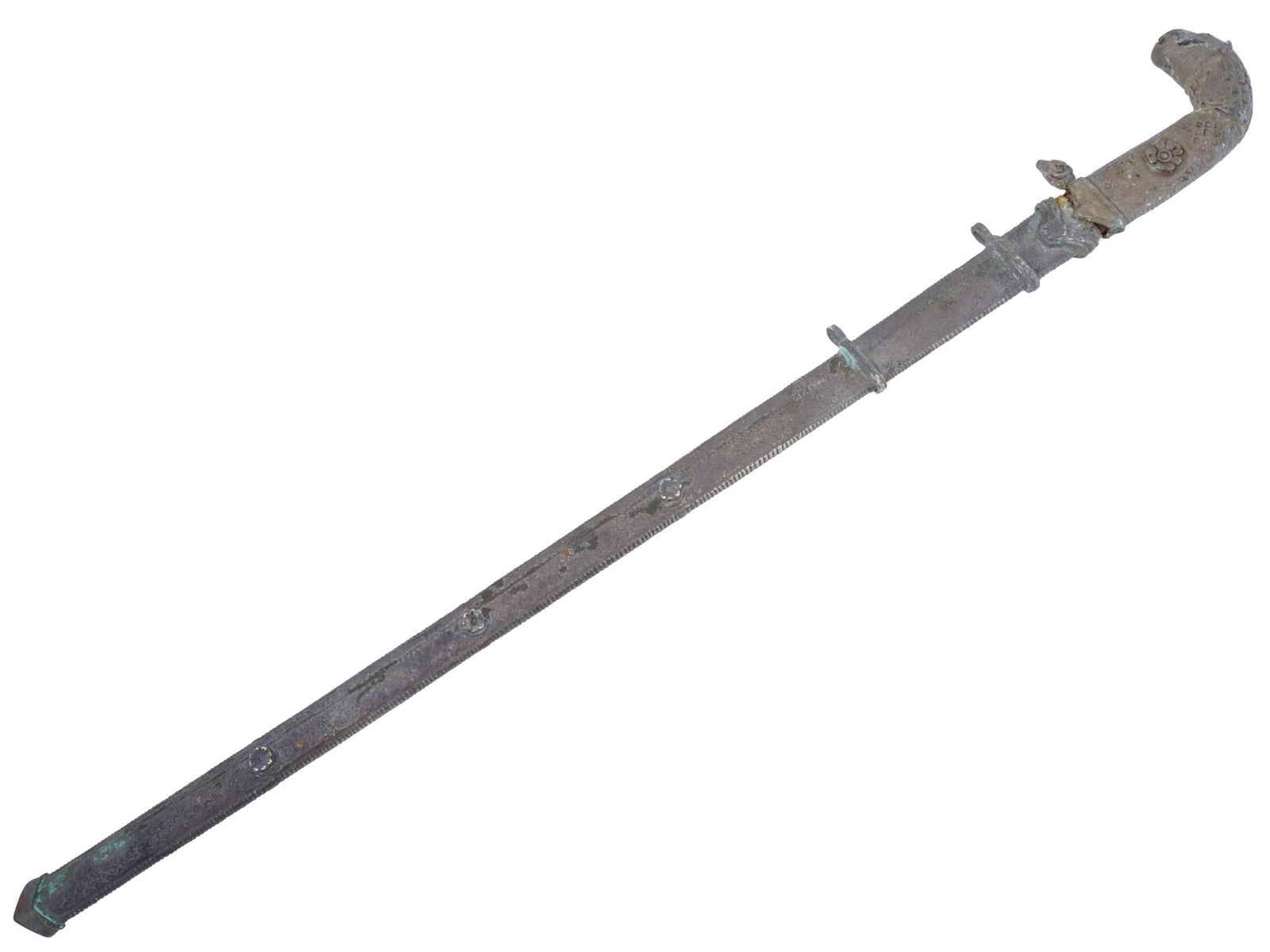 SASSANIAN MANNER SILVER SWORD WITH FIGURAL HANDLE (1 of 10)