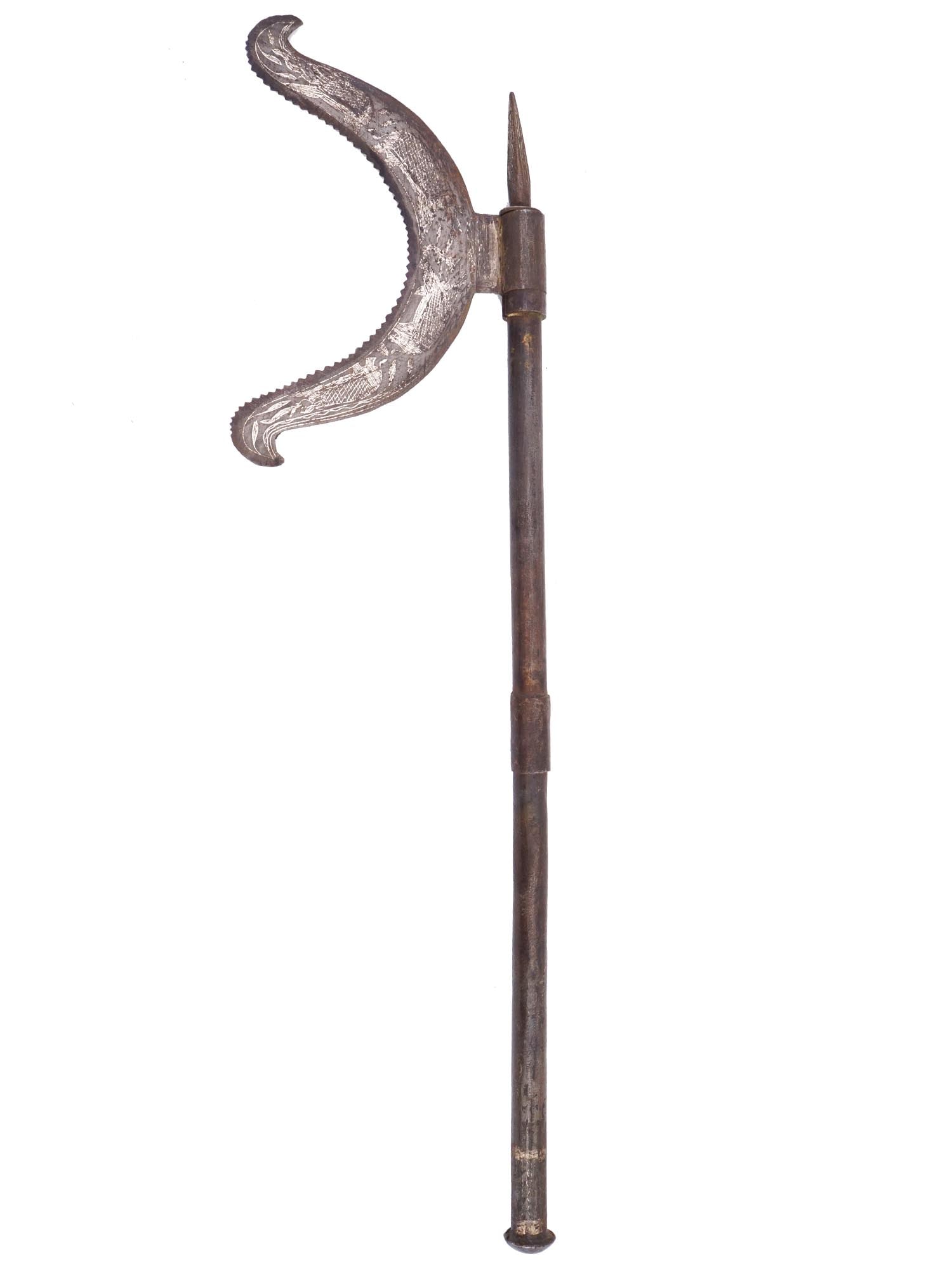 ANTIQUE INDIAN MUGHAL EMPIRE HAND FORGED BATTLE AX (1 of 6)